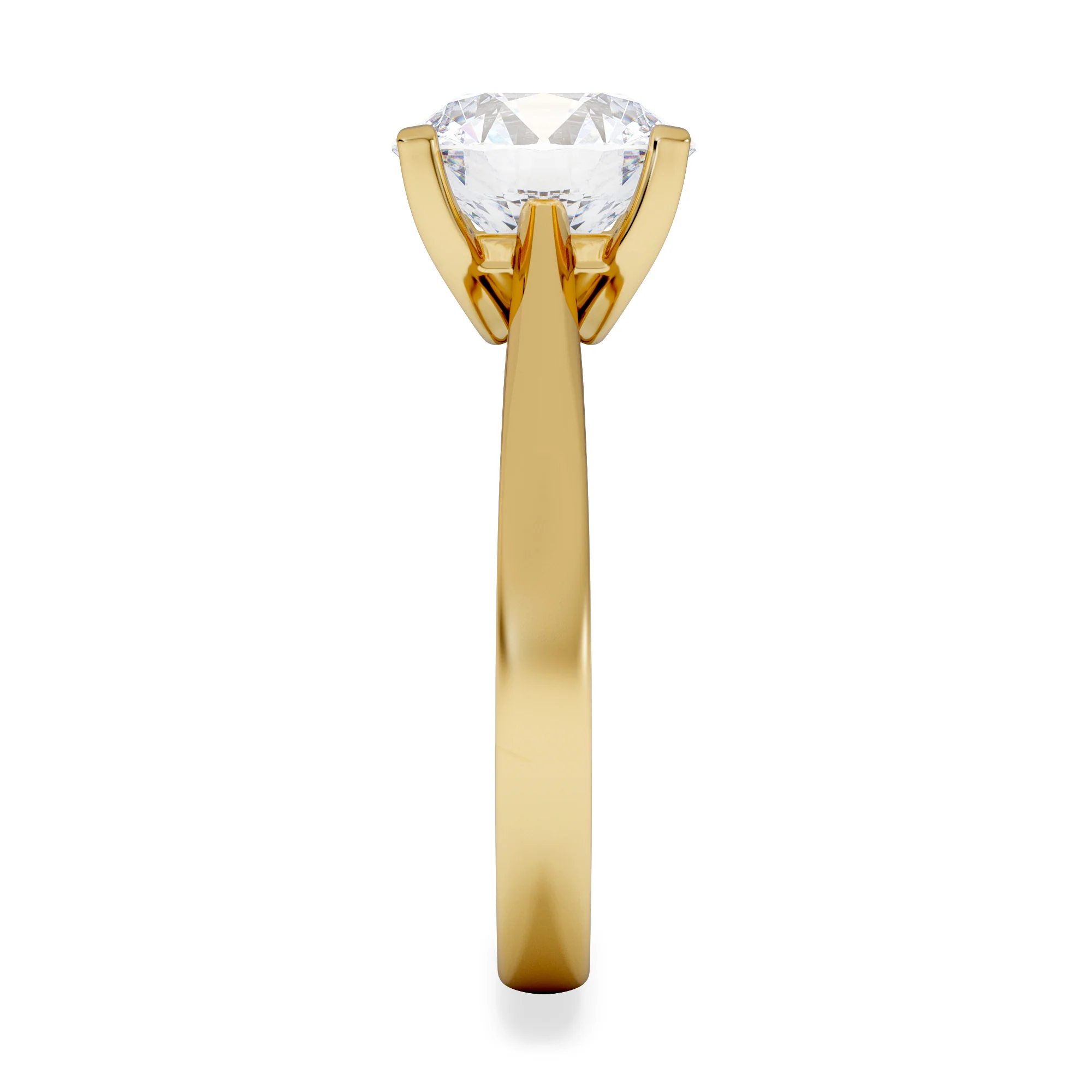 Grace 3.00ct Lab Diamond Round Cut Engagement Ring in 18K Yellow Gold G/VS1 - Image 5