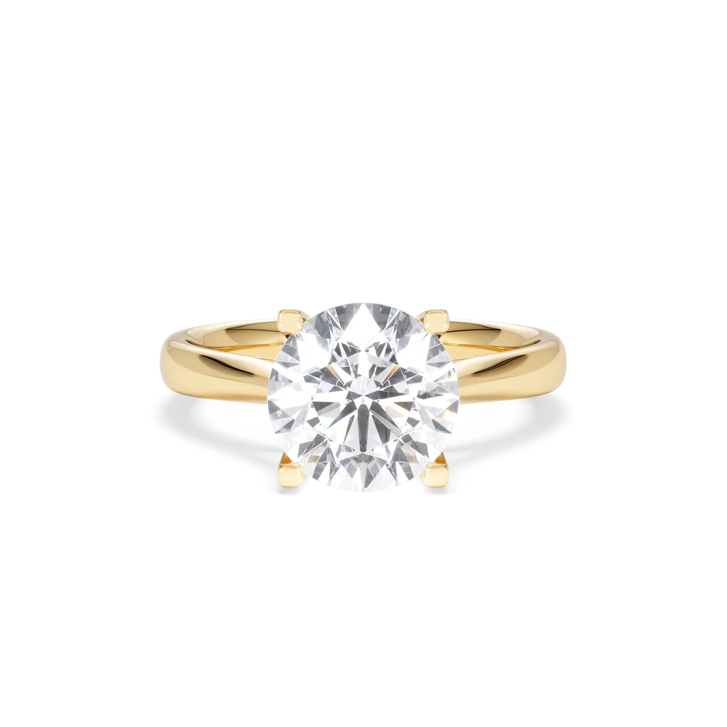 Grace 3.00ct Lab Diamond Round Cut Engagement Ring in 18K Yellow Gold G/VS1 - Image 8