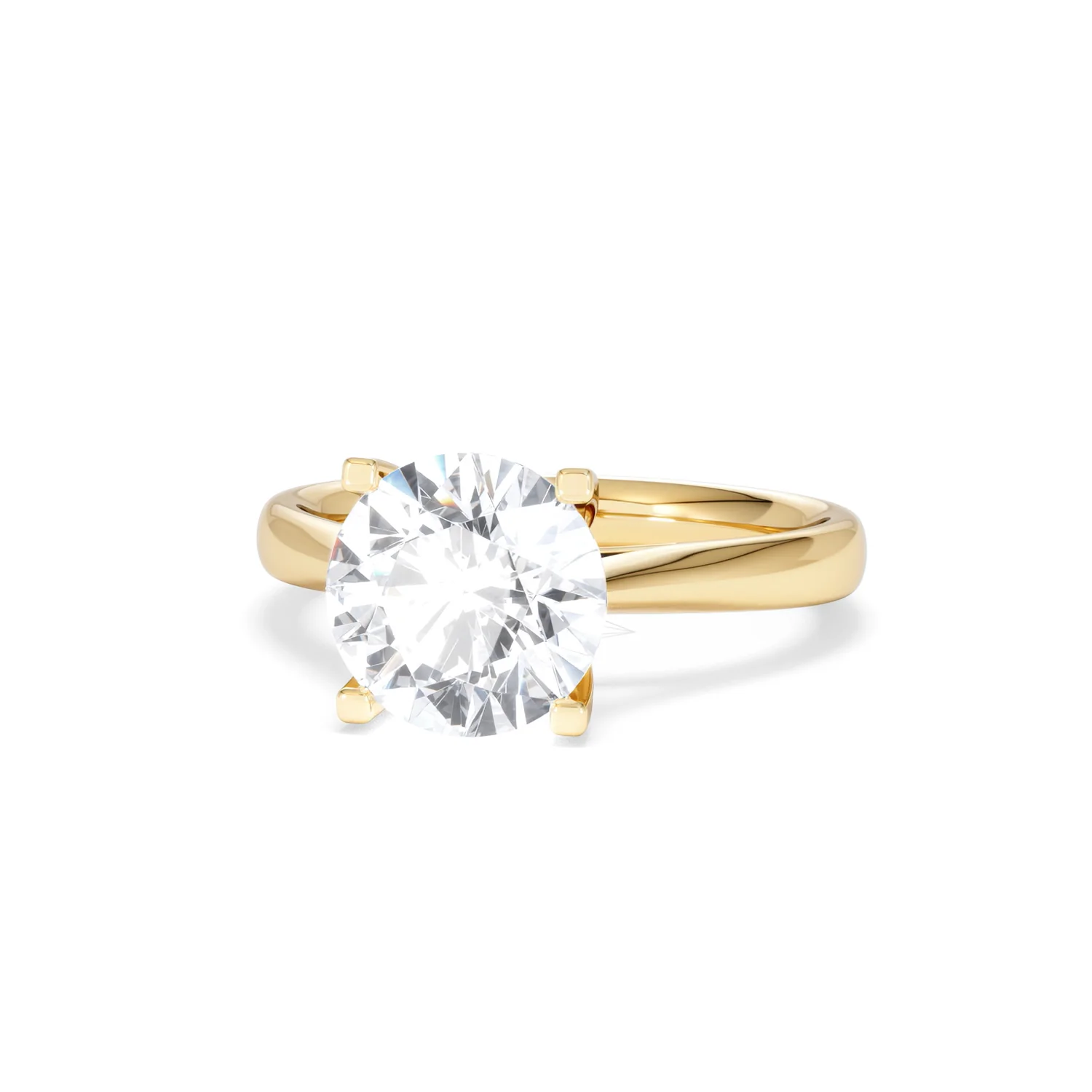 Grace 3.00ct Lab Diamond Round Cut Engagement Ring in 18K Yellow Gold G/VS1 - Image 85