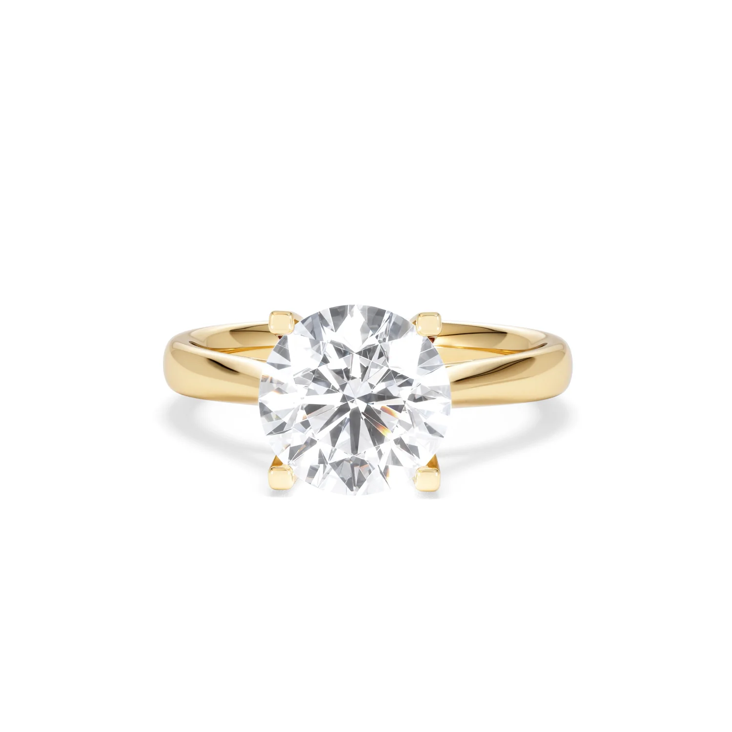 Grace 3.00ct Lab Diamond Round Cut Engagement Ring in 18K Yellow Gold G/VS1 - Image 87