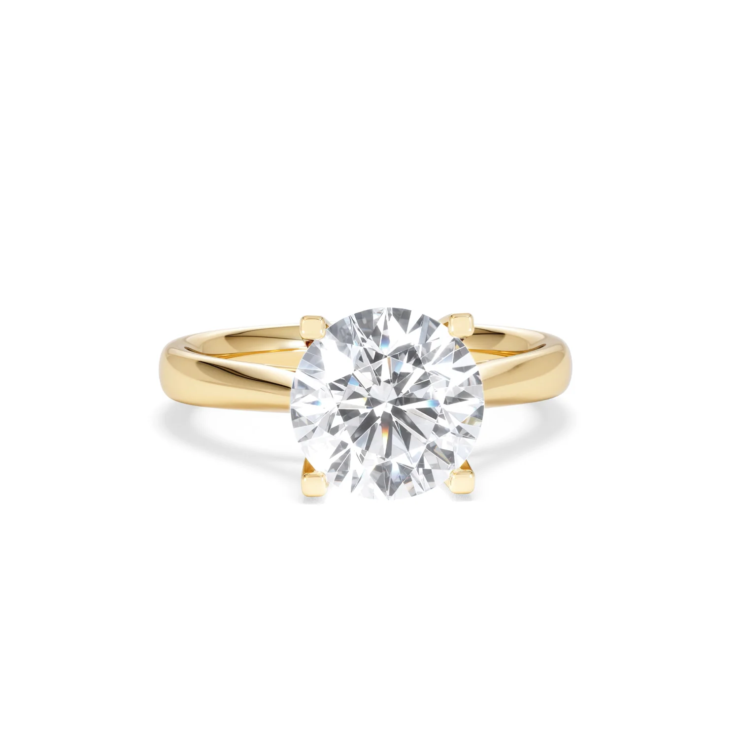 Grace 3.00ct Lab Diamond Round Cut Engagement Ring in 18K Yellow Gold G/VS1 - Image 9