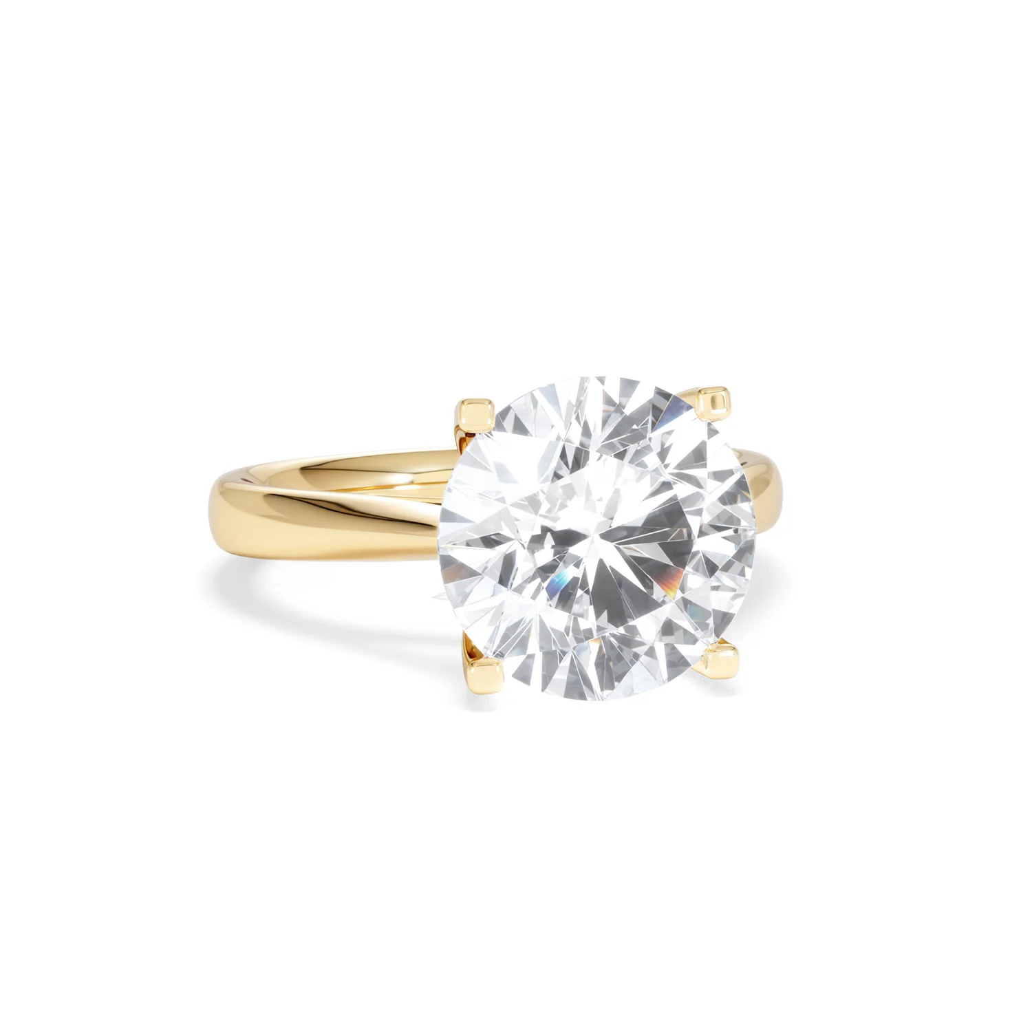 Grace 5.00ct Lab Diamond Round Cut Engagement Ring in 18K Yellow Gold G/VS1 - Image 10