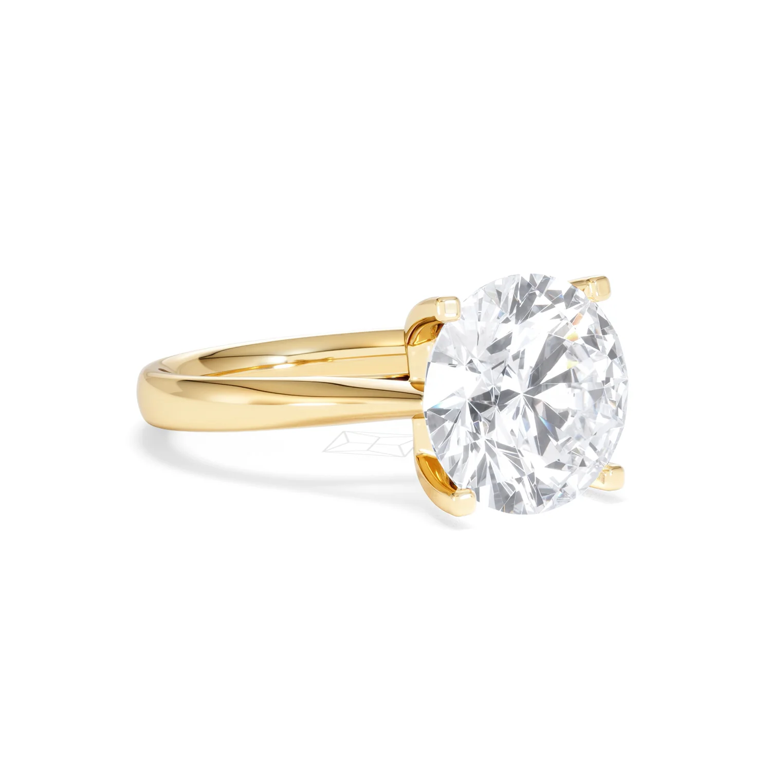 Grace 5.00ct Lab Diamond Round Cut Engagement Ring in 18K Yellow Gold G/VS1 - Image 14