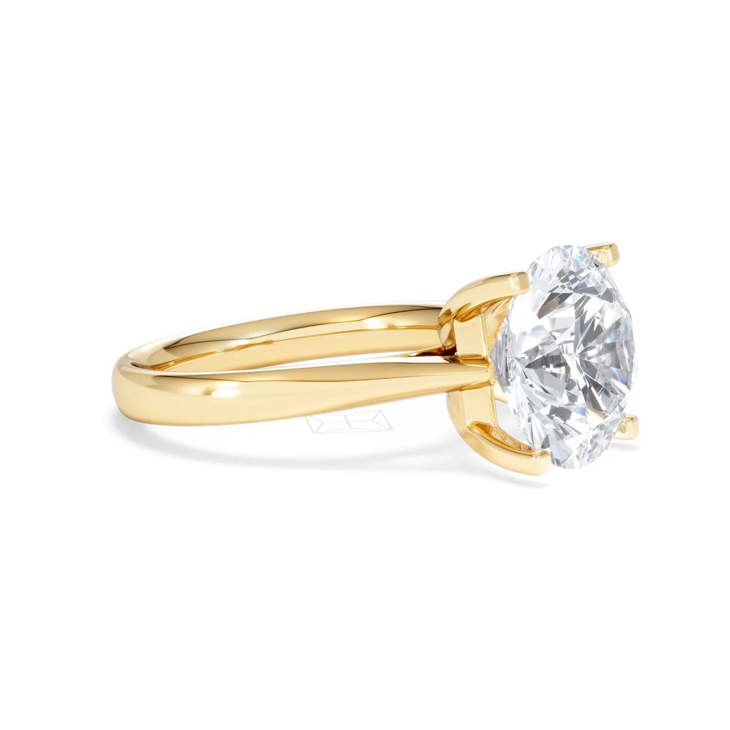 Grace 5.00ct Lab Diamond Round Cut Engagement Ring in 18K Yellow Gold G/VS1 - Image 19