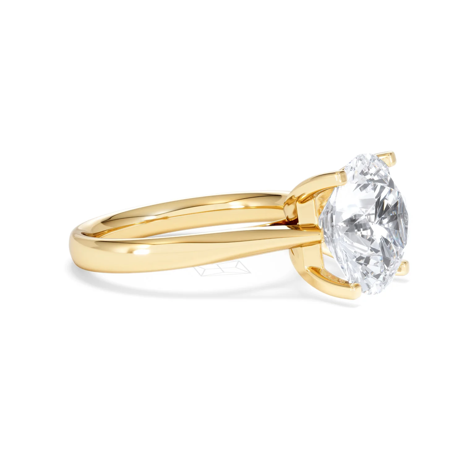 Grace 5.00ct Lab Diamond Round Cut Engagement Ring in 18K Yellow Gold G/VS1 - Image 20