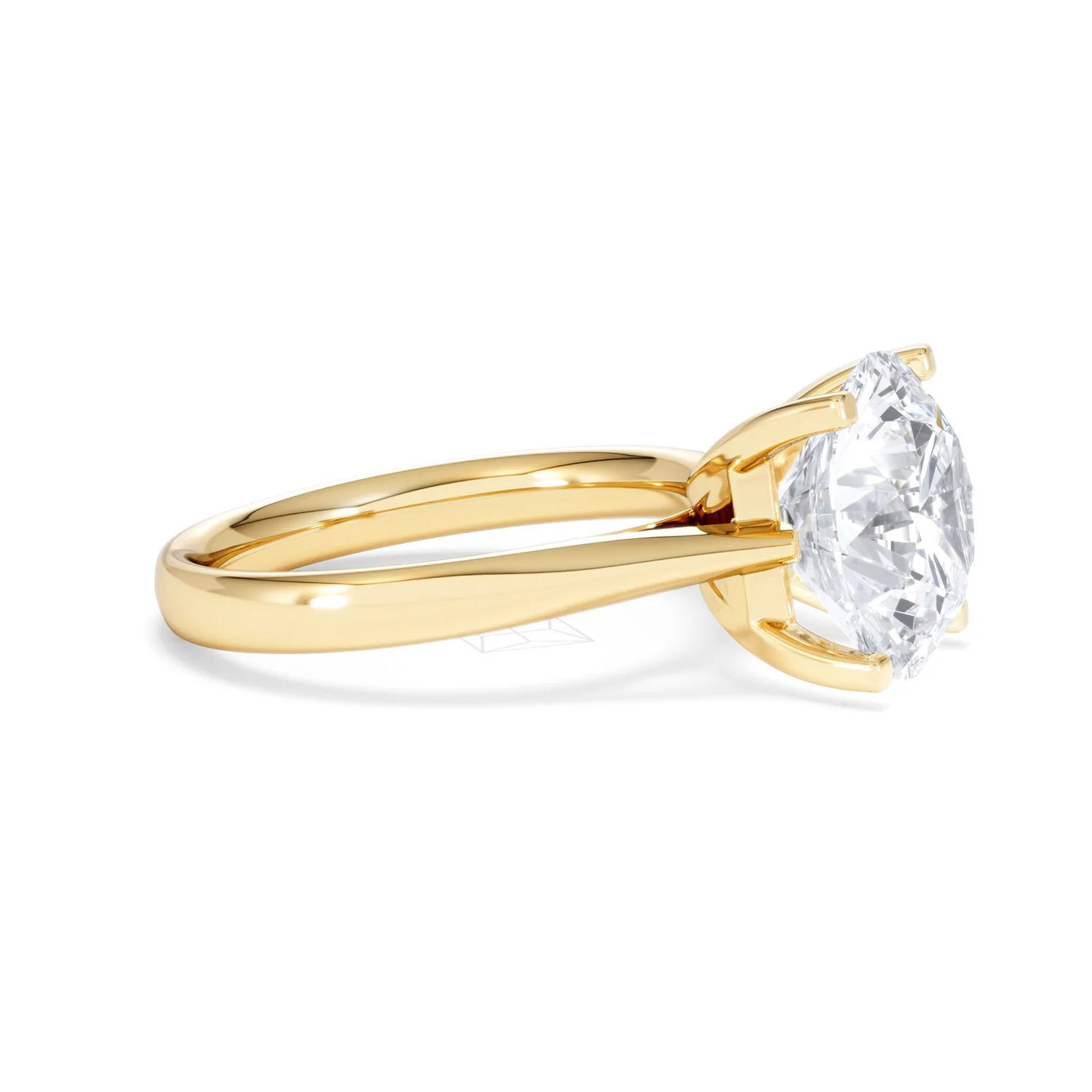 Grace 5.00ct Lab Diamond Round Cut Engagement Ring in 18K Yellow Gold G/VS1 - Image 22