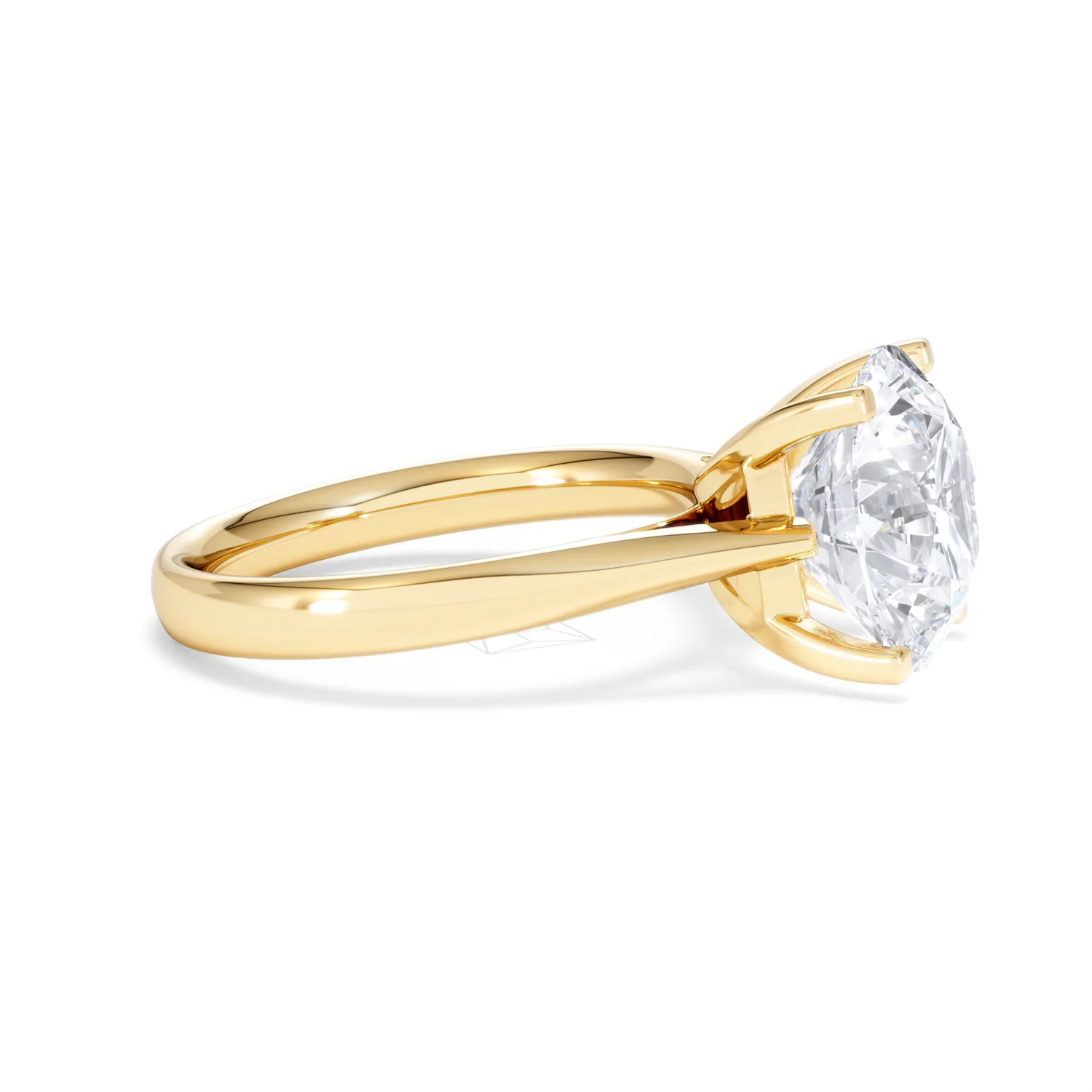 Grace 5.00ct Lab Diamond Round Cut Engagement Ring in 18K Yellow Gold G/VS1 - Image 23