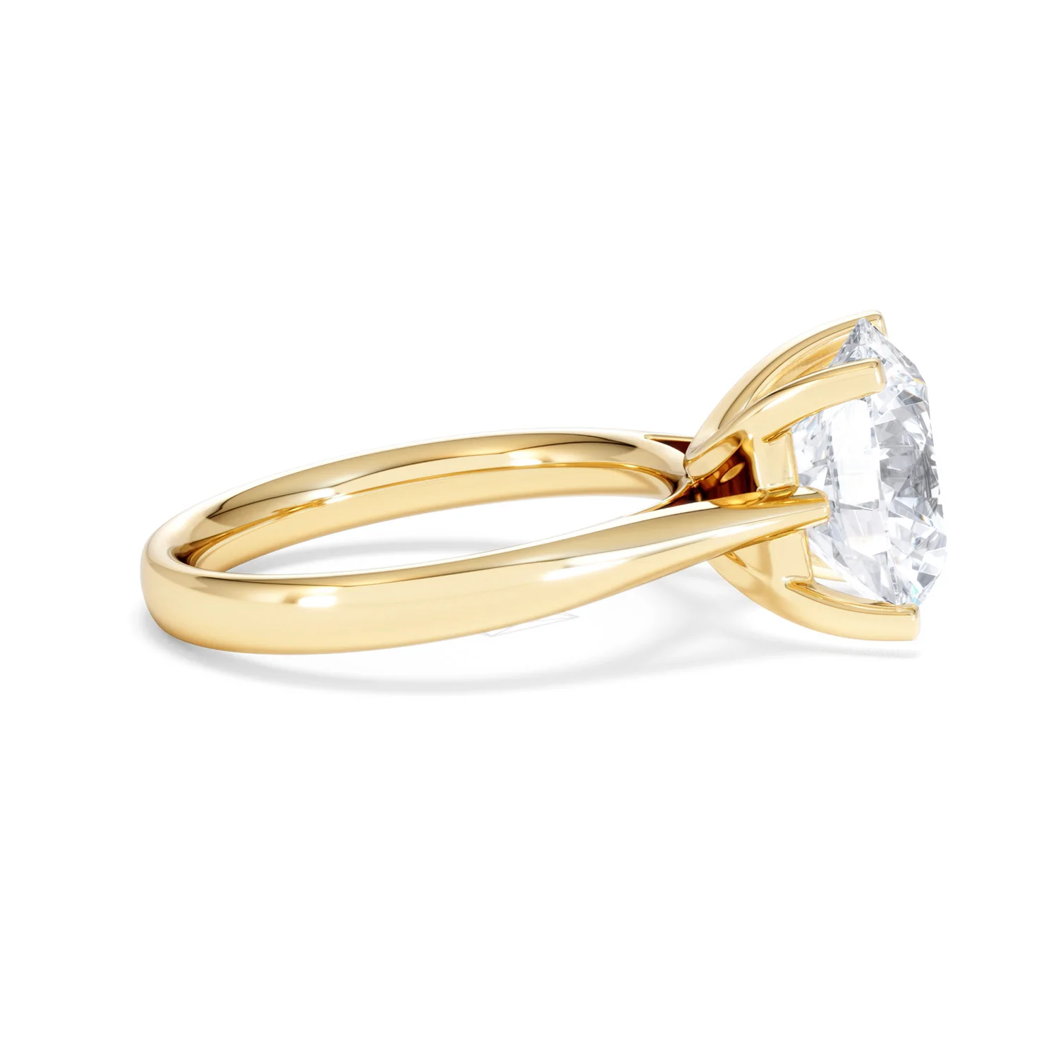 Grace 5.00ct Lab Diamond Round Cut Engagement Ring in 18K Yellow Gold G/VS1 - Image 26