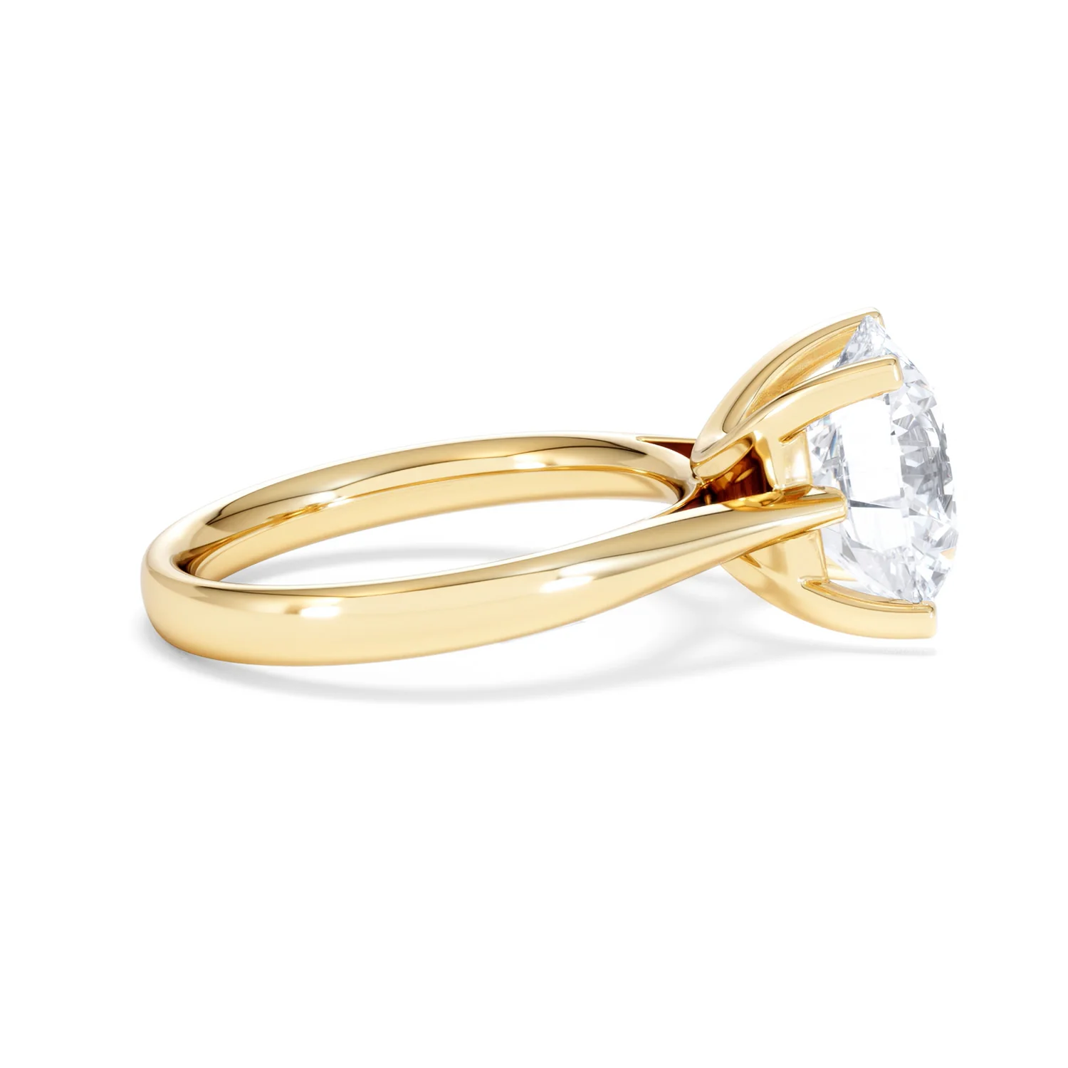 Grace 5.00ct Lab Diamond Round Cut Engagement Ring in 18K Yellow Gold G/VS1 - Image 27