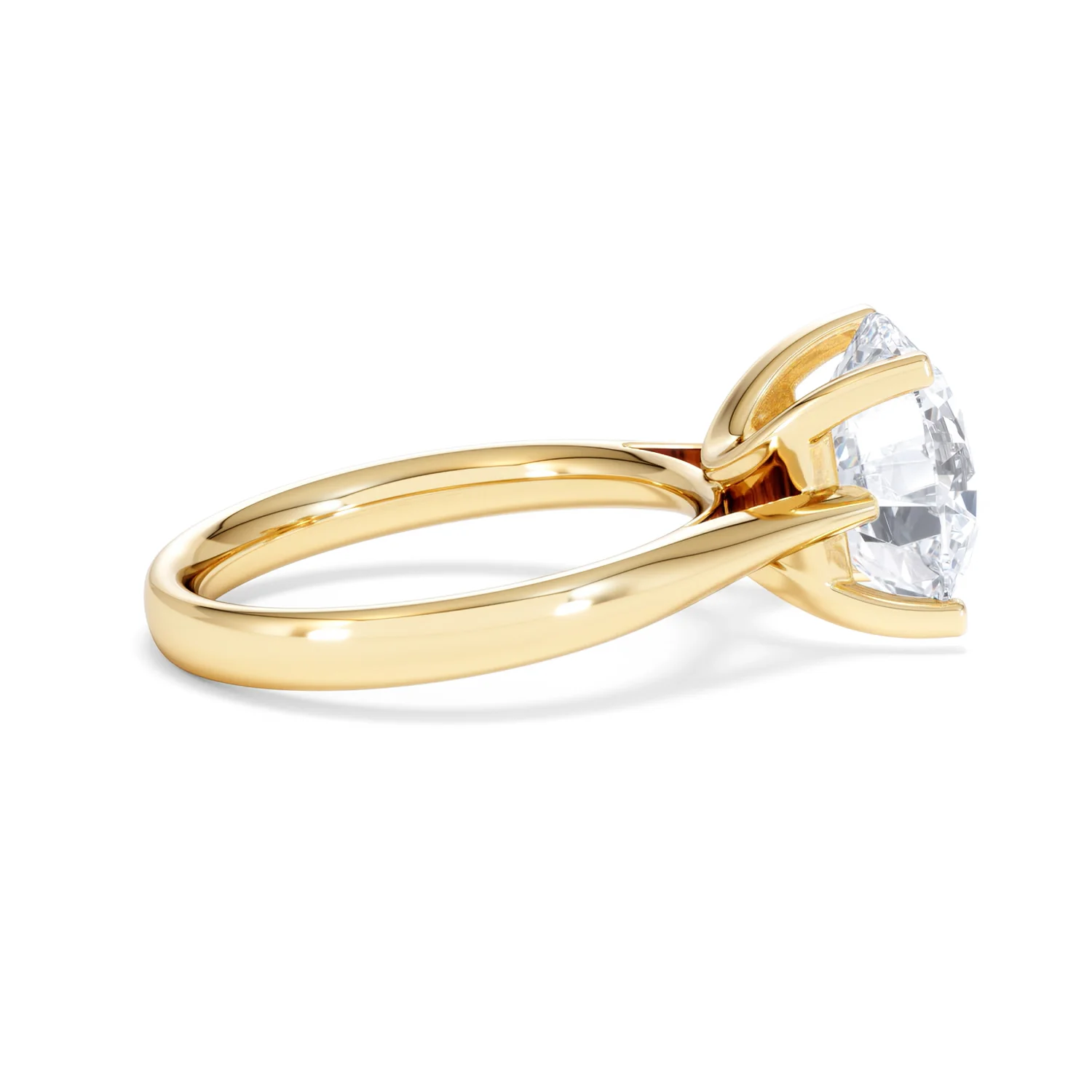 Grace 5.00ct Lab Diamond Round Cut Engagement Ring in 18K Yellow Gold G/VS1 - Image 29