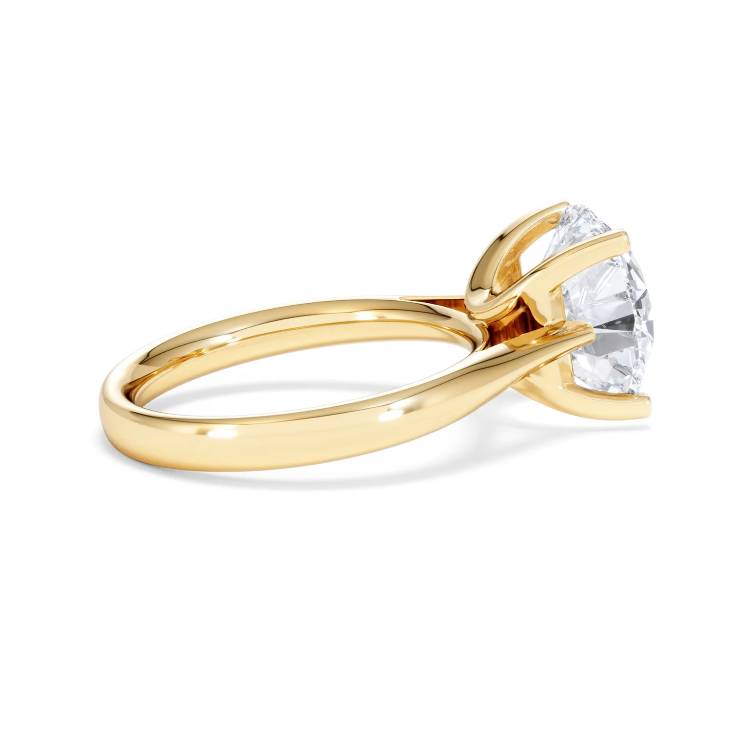 Grace 5.00ct Lab Diamond Round Cut Engagement Ring in 18K Yellow Gold G/VS1 - Image 31