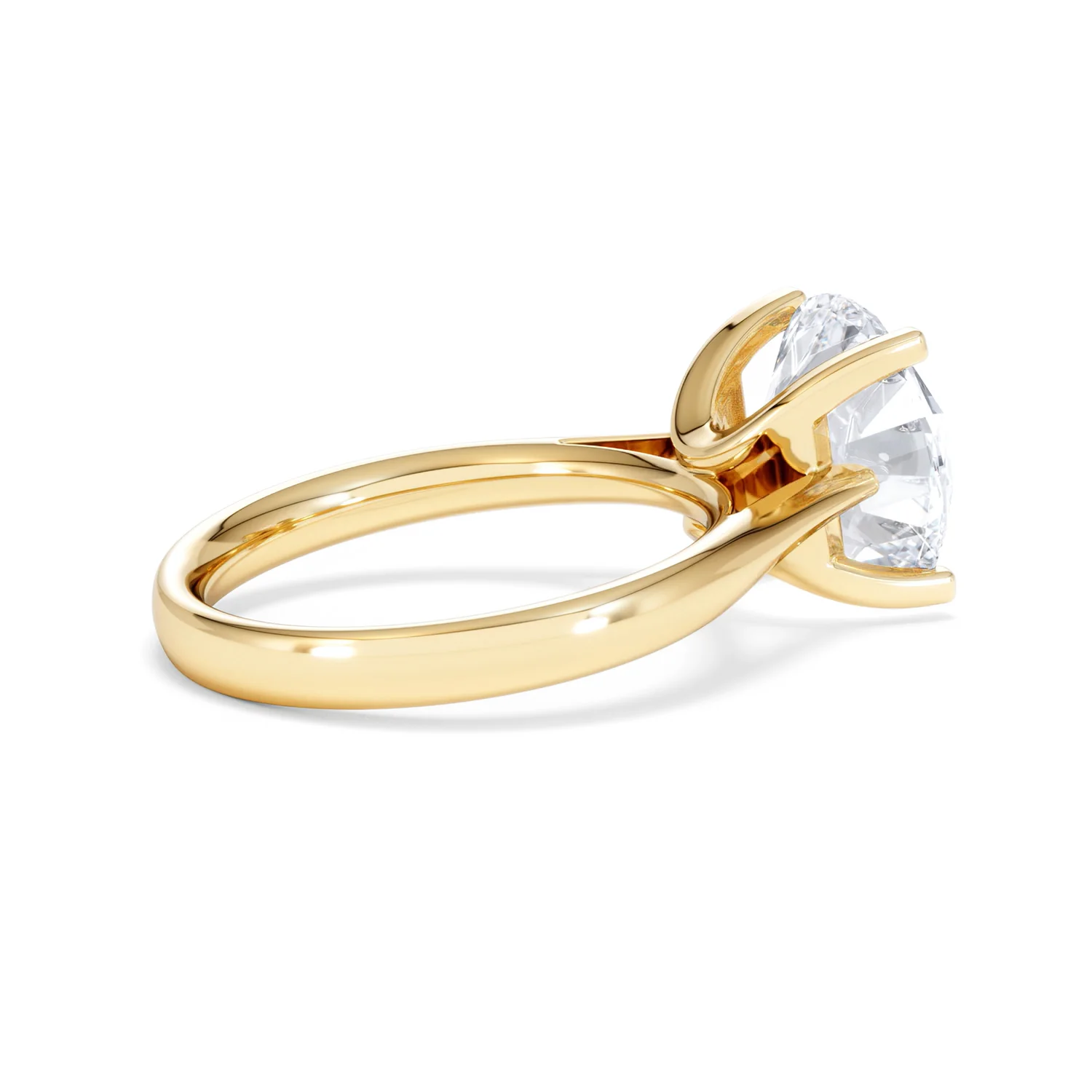 Grace 5.00ct Lab Diamond Round Cut Engagement Ring in 18K Yellow Gold G/VS1 - Image 33
