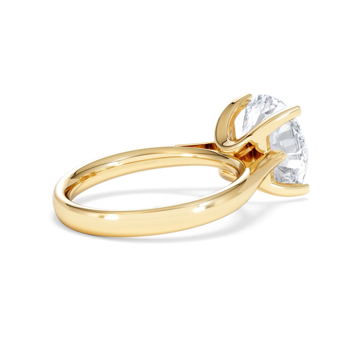 Grace 5.00ct Lab Diamond Round Cut Engagement Ring in 18K Yellow Gold G/VS1 - Image 35
