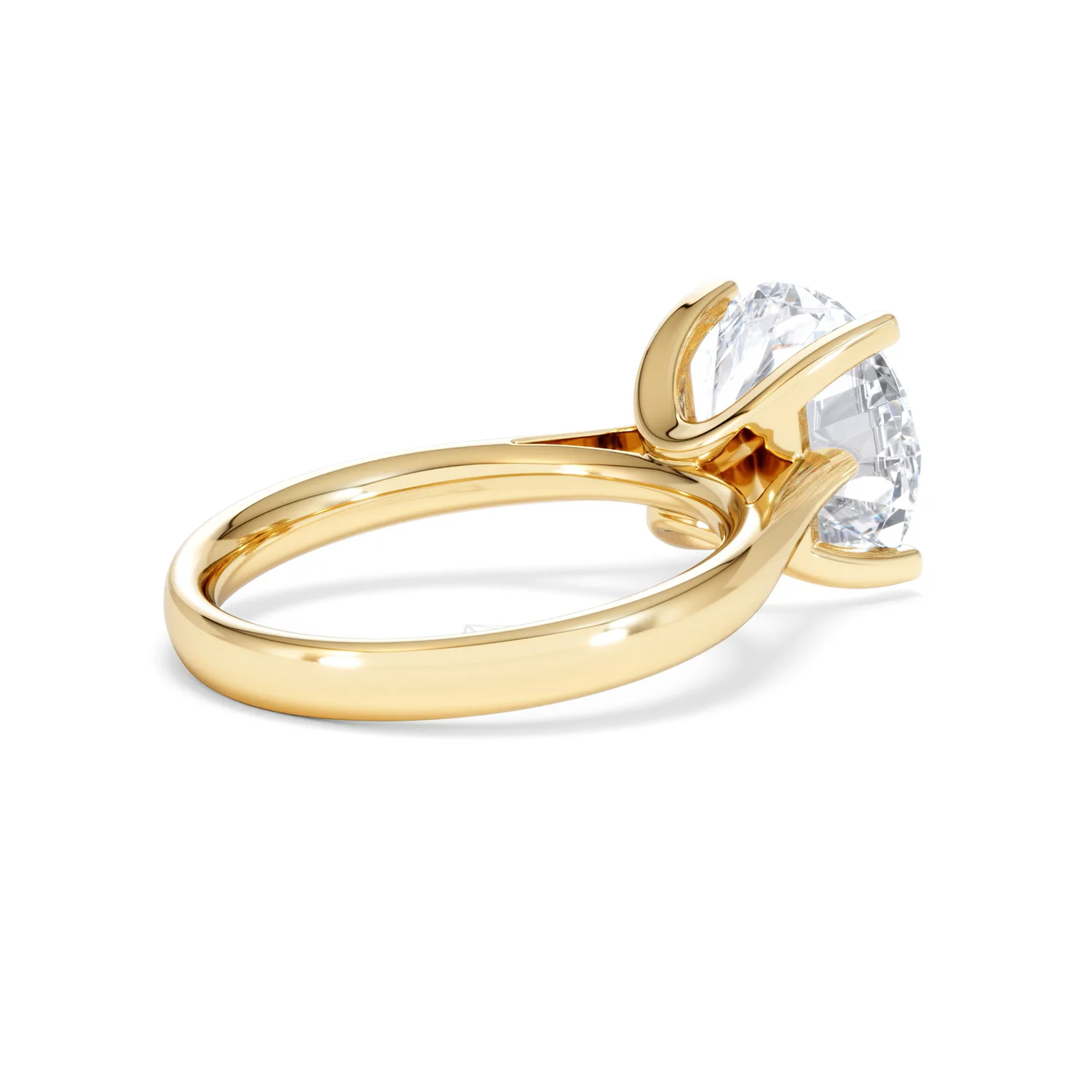 Grace 5.00ct Lab Diamond Round Cut Engagement Ring in 18K Yellow Gold G/VS1 - Image 36