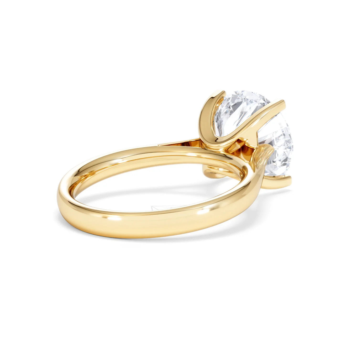 Grace 5.00ct Lab Diamond Round Cut Engagement Ring in 18K Yellow Gold G/VS1 - Image 38