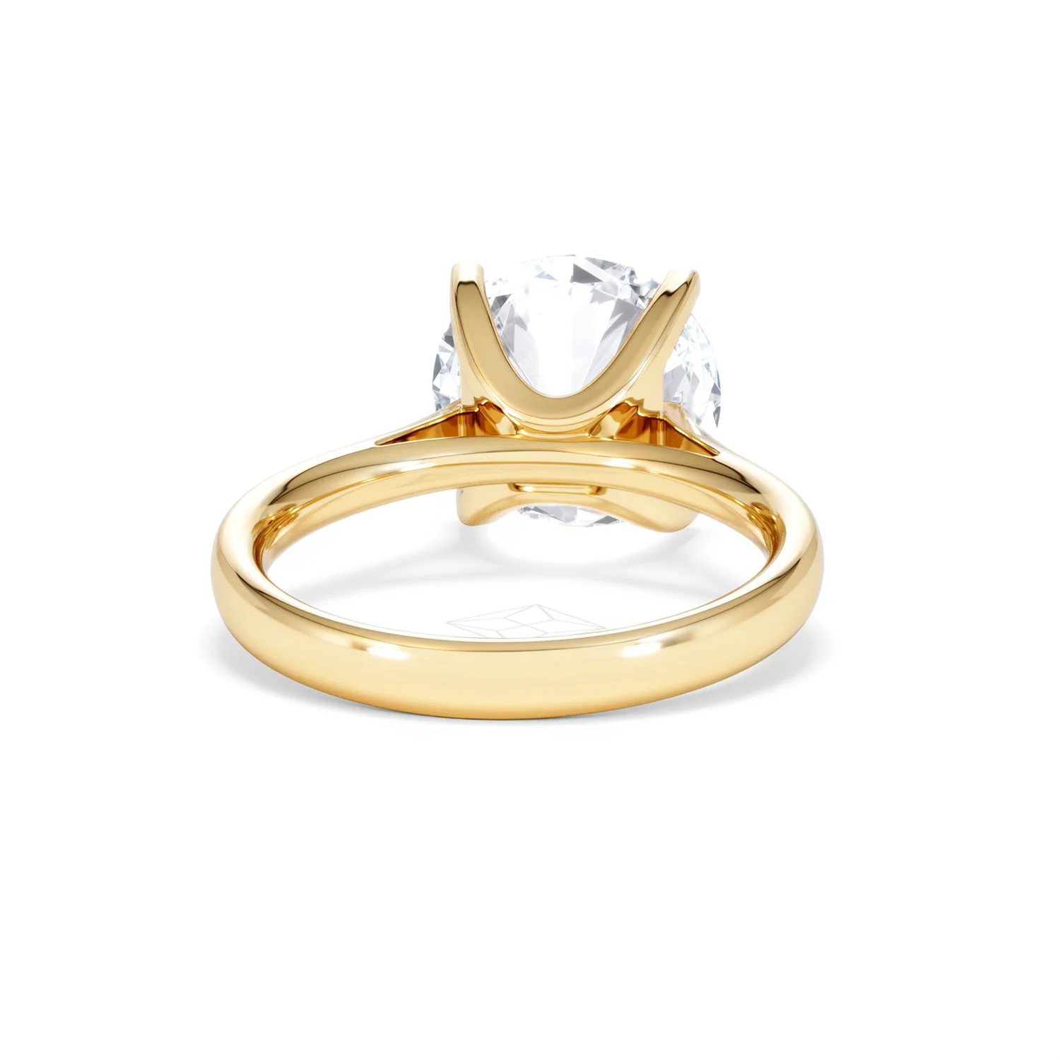 Grace 5.00ct Lab Diamond Round Cut Engagement Ring in 18K Yellow Gold G/VS1 - Image 45