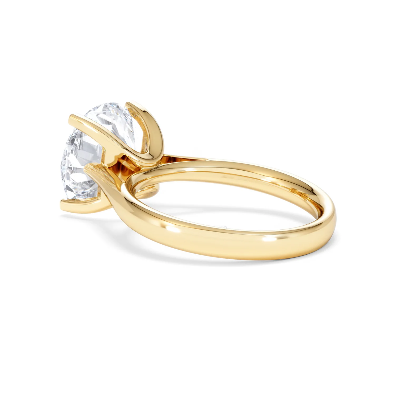 Grace 5.00ct Lab Diamond Round Cut Engagement Ring in 18K Yellow Gold G/VS1 - Image 58