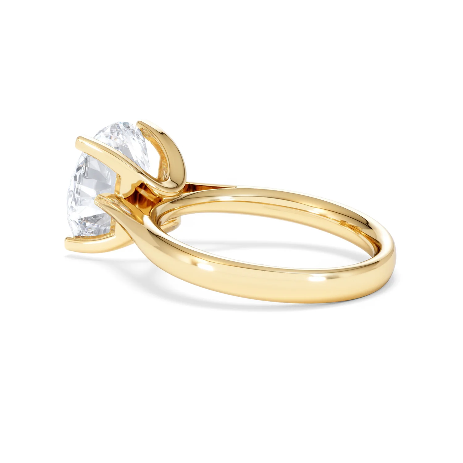 Grace 5.00ct Lab Diamond Round Cut Engagement Ring in 18K Yellow Gold G/VS1 - Image 59