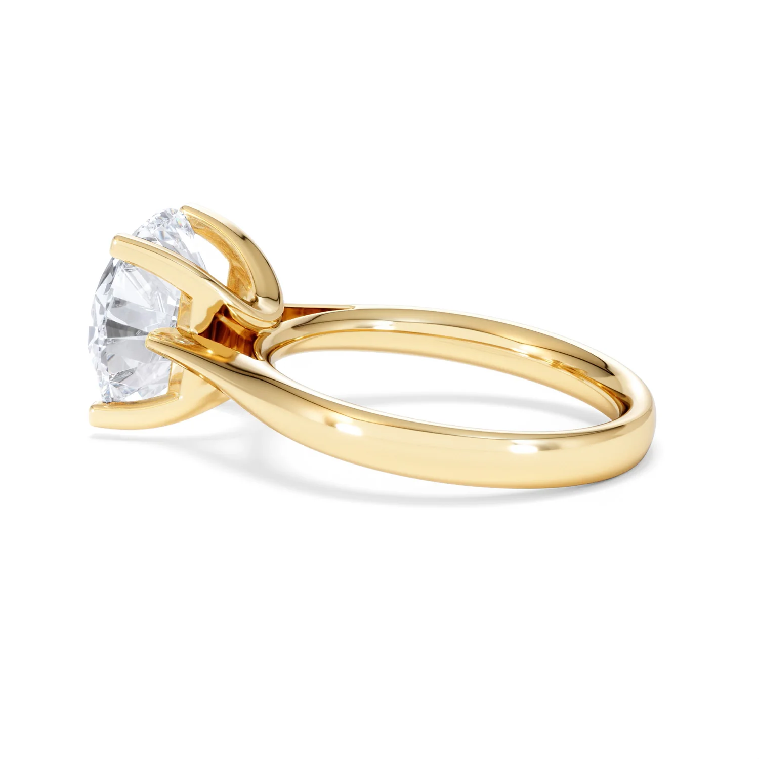 Grace 5.00ct Lab Diamond Round Cut Engagement Ring in 18K Yellow Gold G/VS1 - Image 62