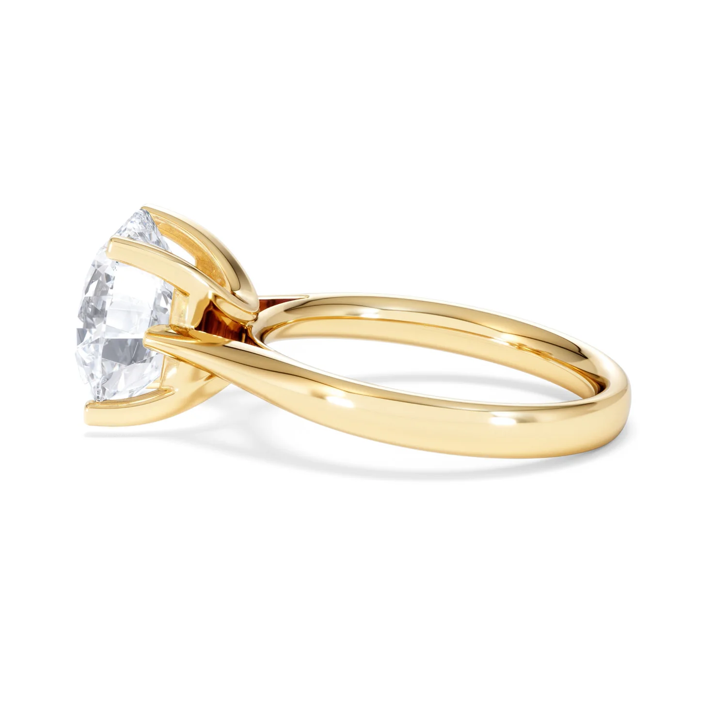 Grace 5.00ct Lab Diamond Round Cut Engagement Ring in 18K Yellow Gold G/VS1 - Image 65