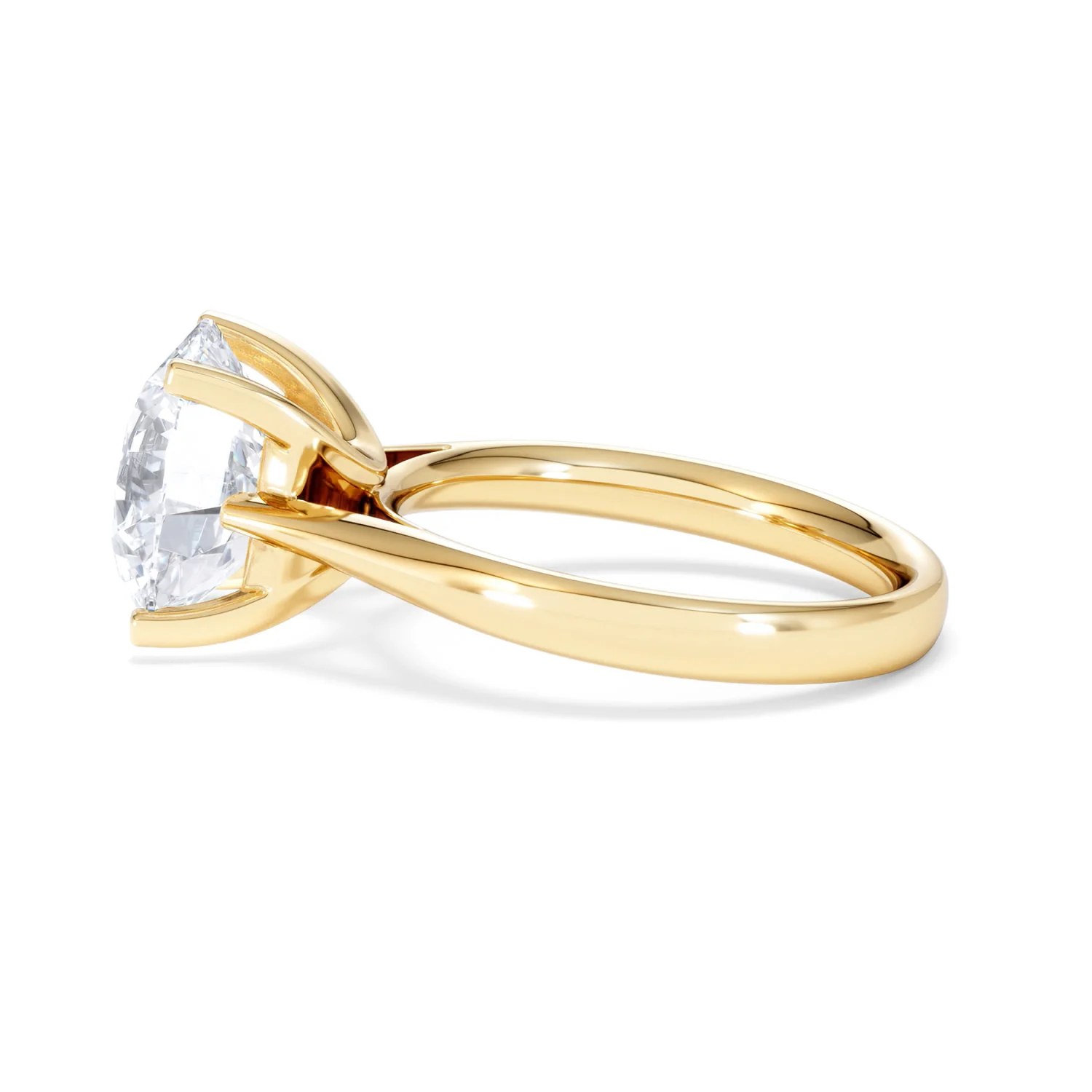 Grace 5.00ct Lab Diamond Round Cut Engagement Ring in 18K Yellow Gold G/VS1 - Image 66