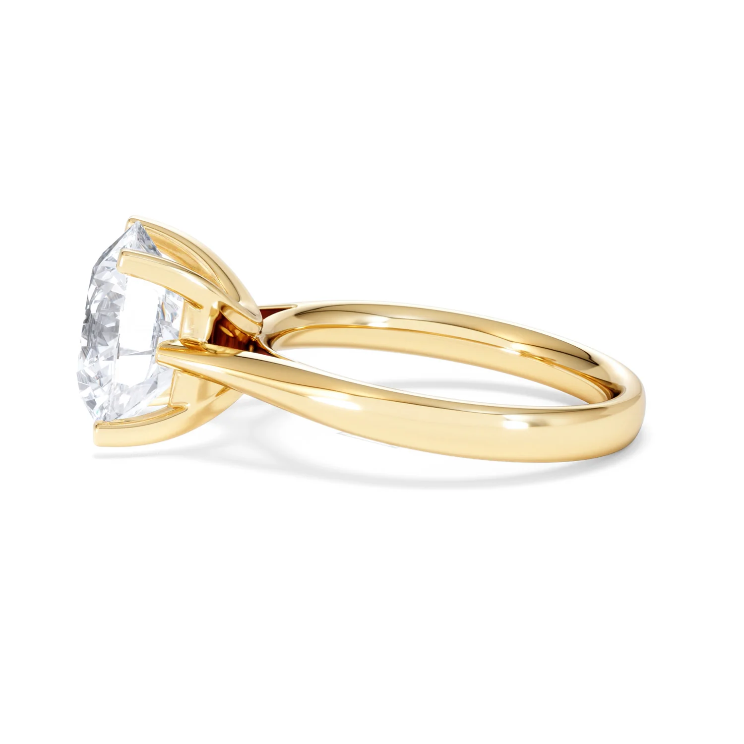 Grace 5.00ct Lab Diamond Round Cut Engagement Ring in 18K Yellow Gold G/VS1 - Image 67