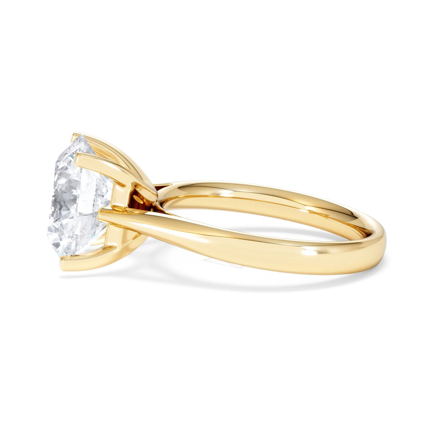 Grace 5.00ct Lab Diamond Round Cut Engagement Ring in 18K Yellow Gold G/VS1 - Image 68