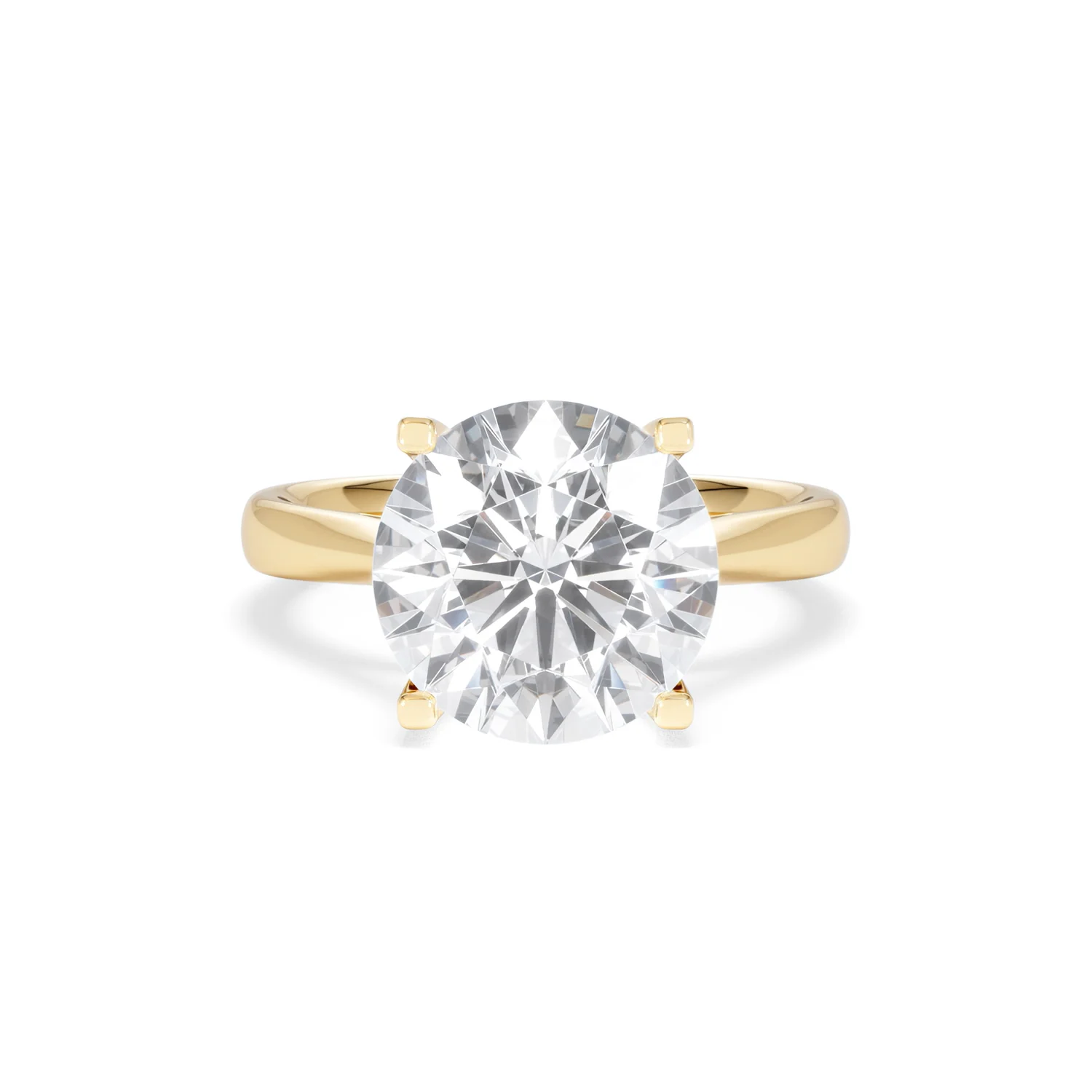 Grace 5.00ct Lab Diamond Round Cut Engagement Ring in 18K Yellow Gold G/VS1 - Image 7