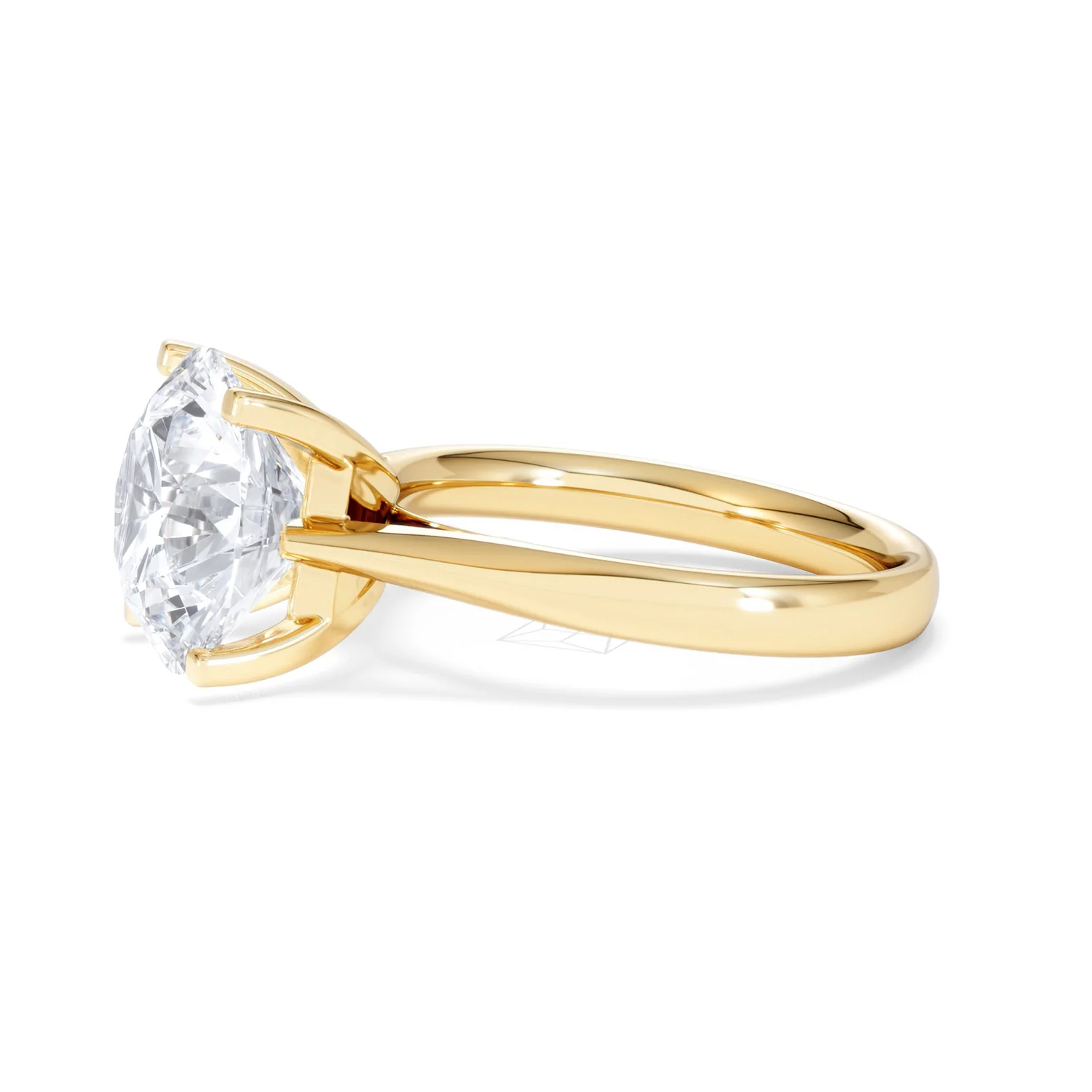 Grace 5.00ct Lab Diamond Round Cut Engagement Ring in 18K Yellow Gold G/VS1 - Image 71