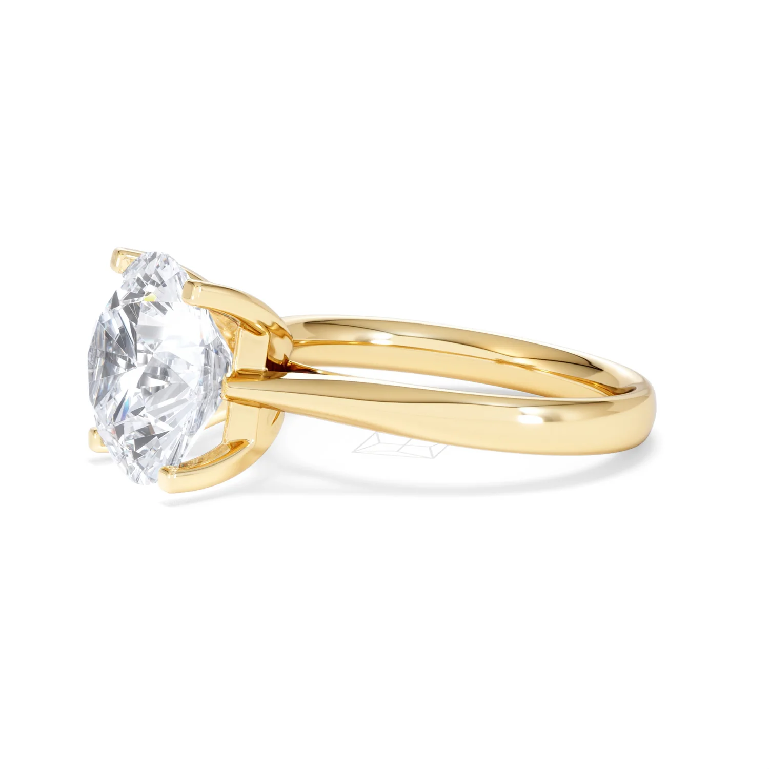 Grace 5.00ct Lab Diamond Round Cut Engagement Ring in 18K Yellow Gold G/VS1 - Image 73