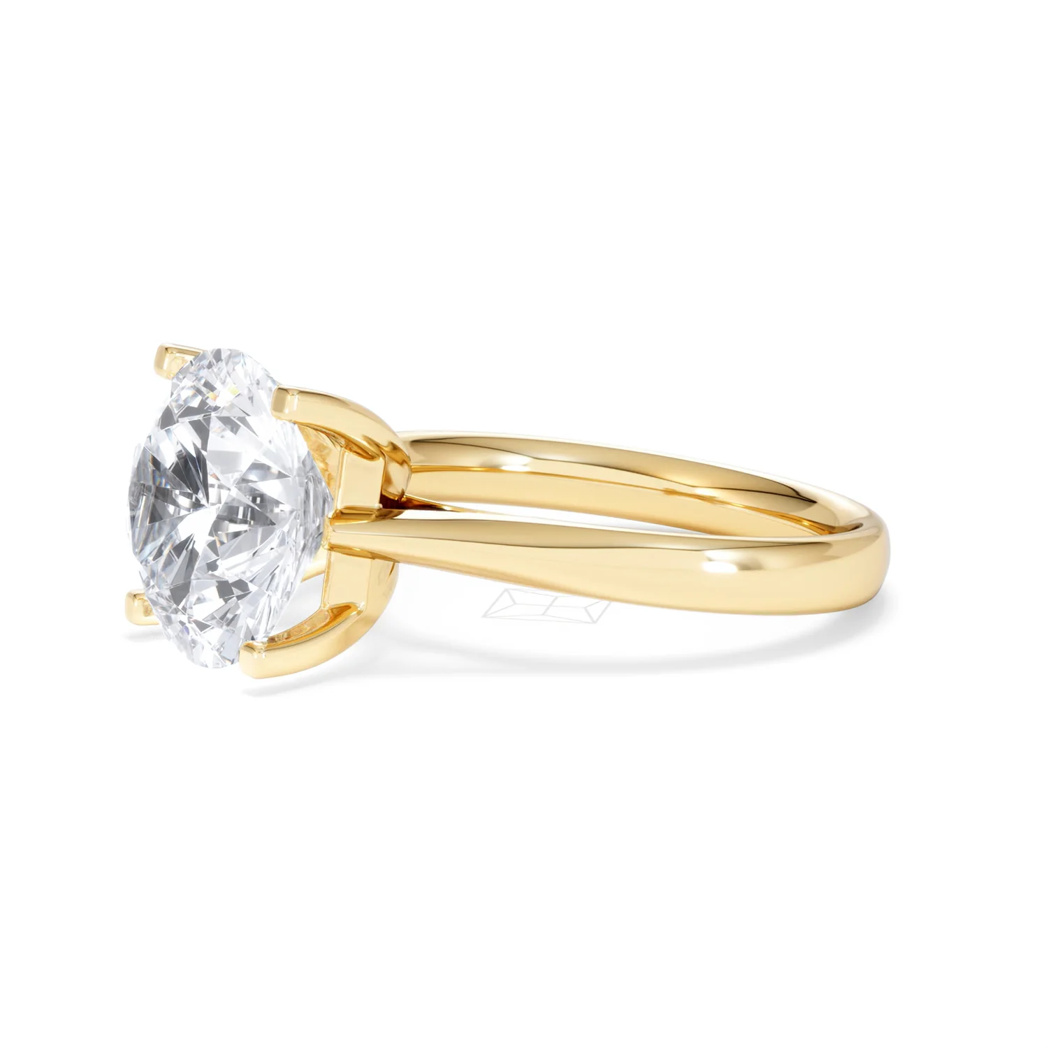 Grace 5.00ct Lab Diamond Round Cut Engagement Ring in 18K Yellow Gold G/VS1 - Image 74
