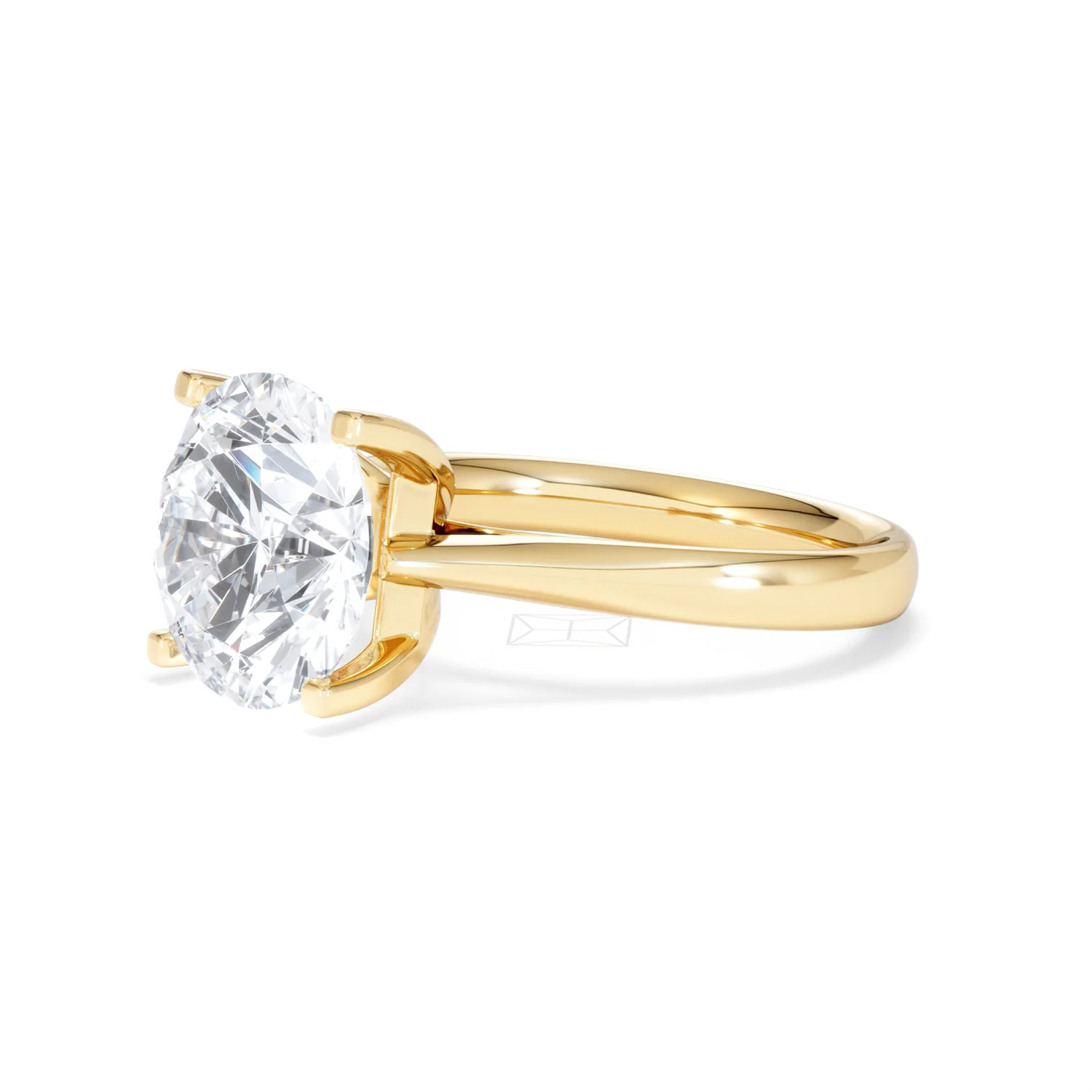 Grace 5.00ct Lab Diamond Round Cut Engagement Ring in 18K Yellow Gold G/VS1 - Image 76