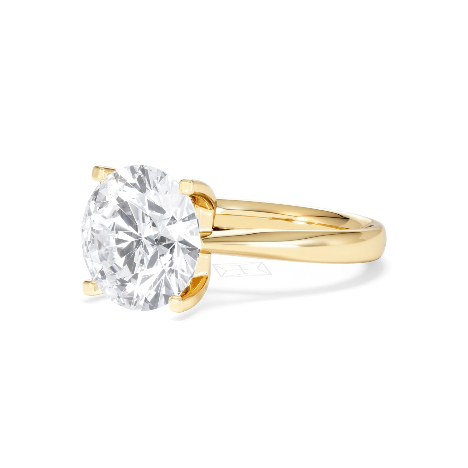 Grace 5.00ct Lab Diamond Round Cut Engagement Ring in 18K Yellow Gold G/VS1 - Image 79
