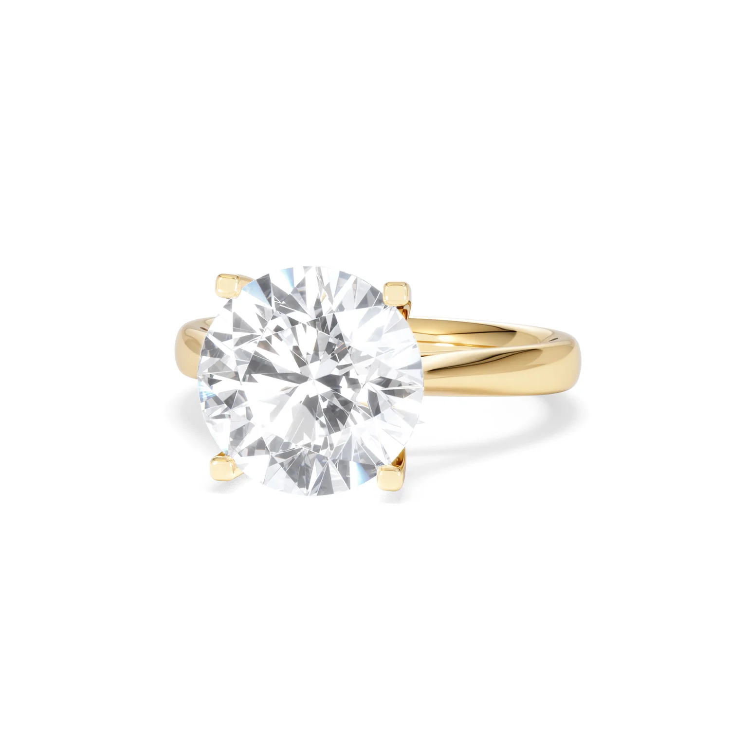 Grace 5.00ct Lab Diamond Round Cut Engagement Ring in 18K Yellow Gold G/VS1 - Image 84