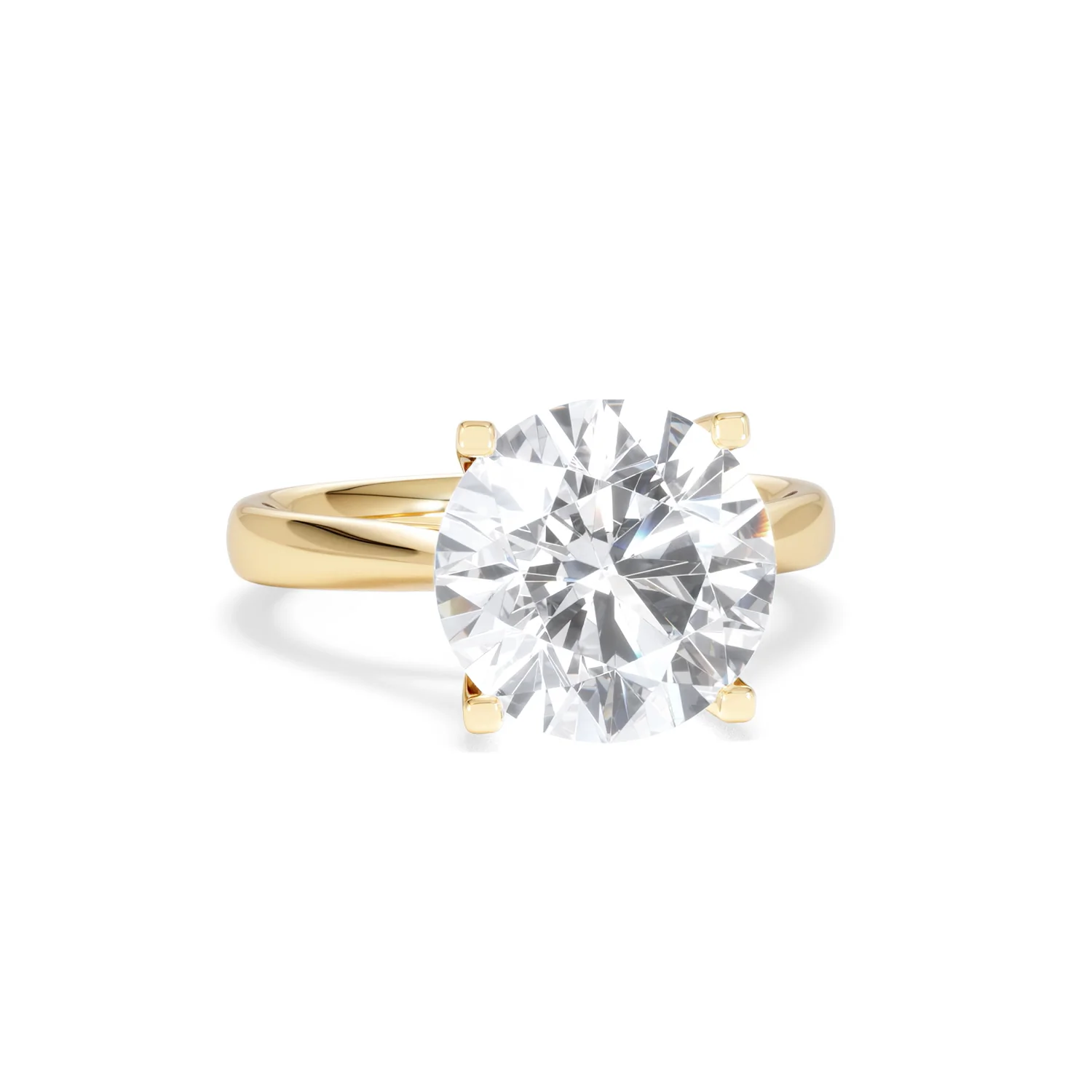 Grace 5.00ct Lab Diamond Round Cut Engagement Ring in 18K Yellow Gold G/VS1 - Image 9