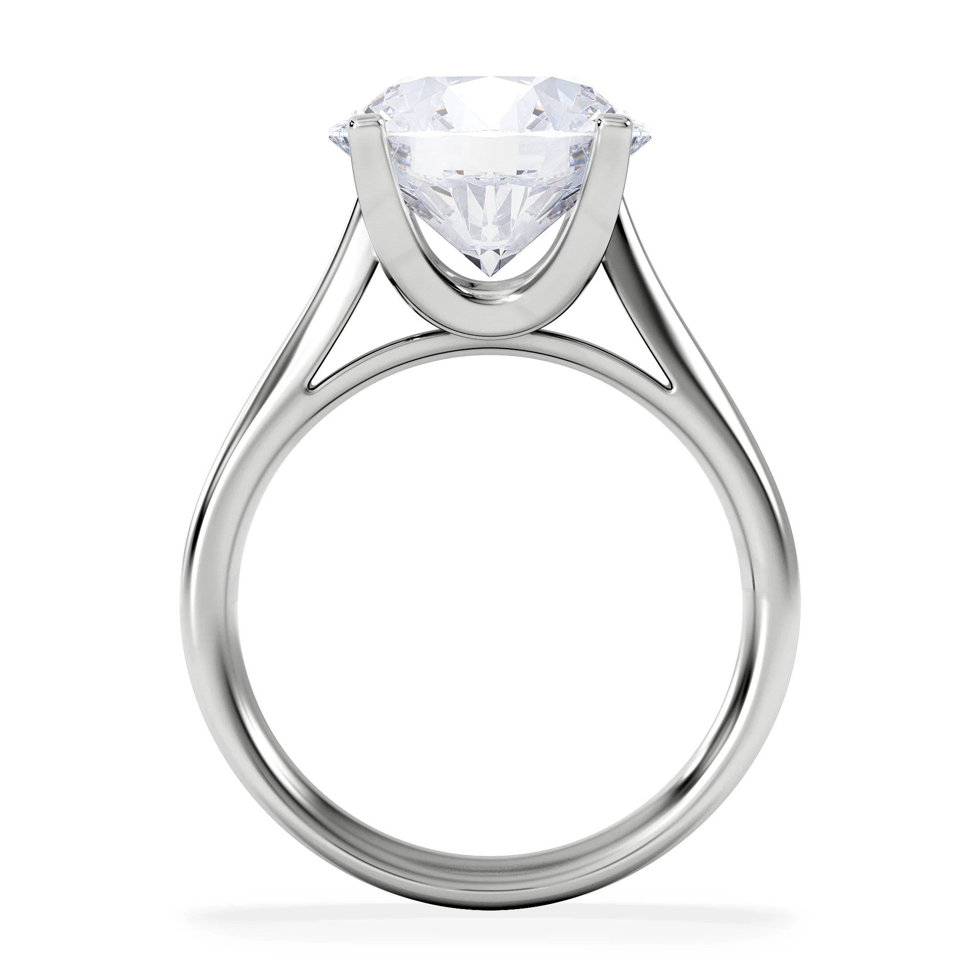 Grace 5.00ct Lab Diamond Round Cut Engagement Ring in Platinum G/VS1 - Image 3