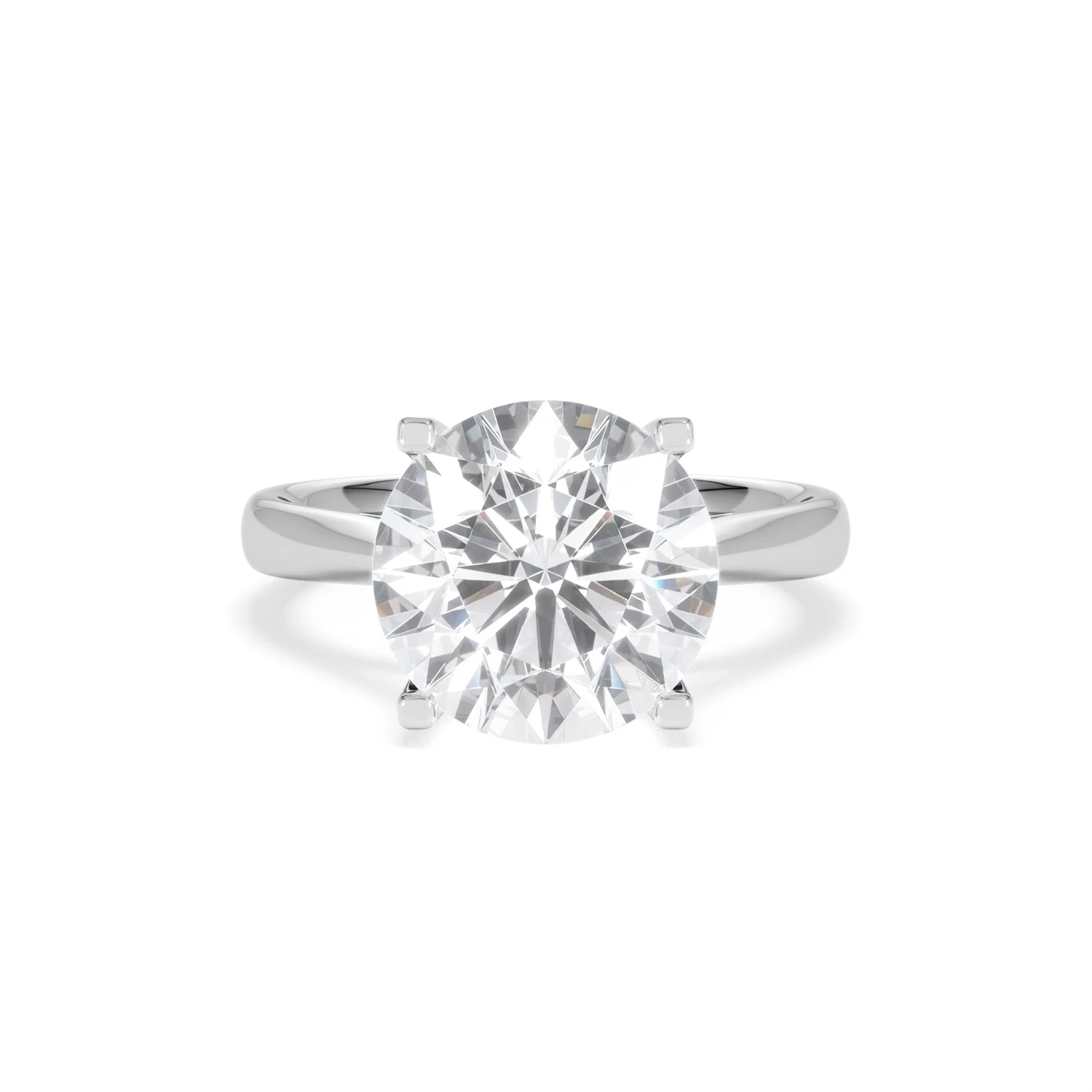 Grace 5.00ct Lab Diamond Round Cut Engagement Ring in Platinum G/VS1 - Image 8