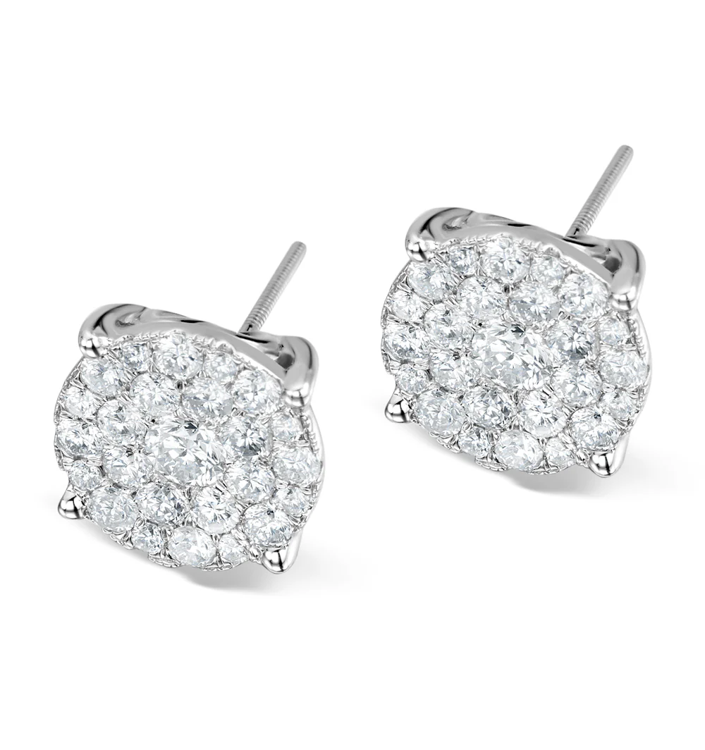 Grande Diamond Earrings 1.06ct H/Si in 18K White Gold - P3470Y - Image 2