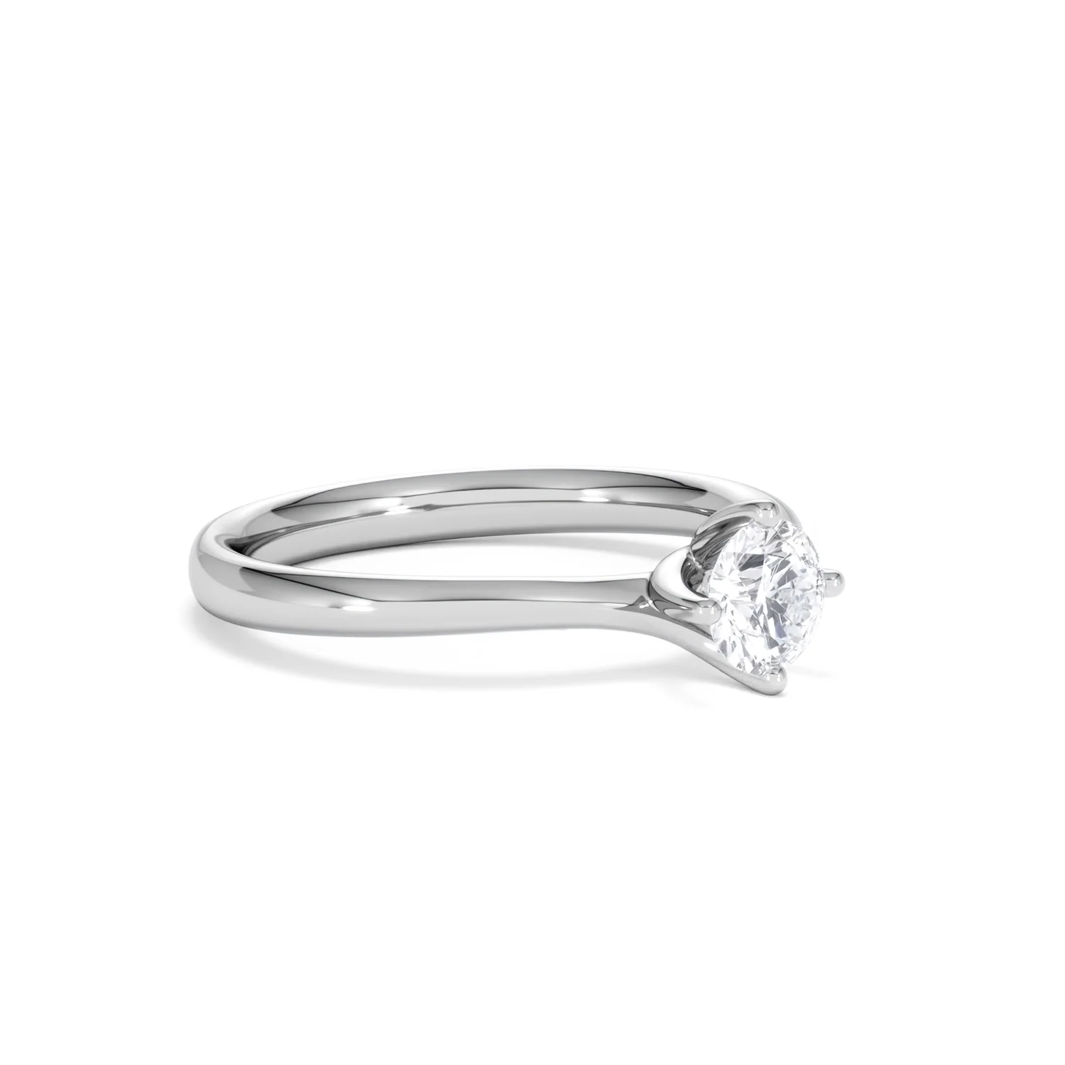 Half Carat Diamond Engagement Ring Lily Lab F/VS1 18K White Gold - Image 17