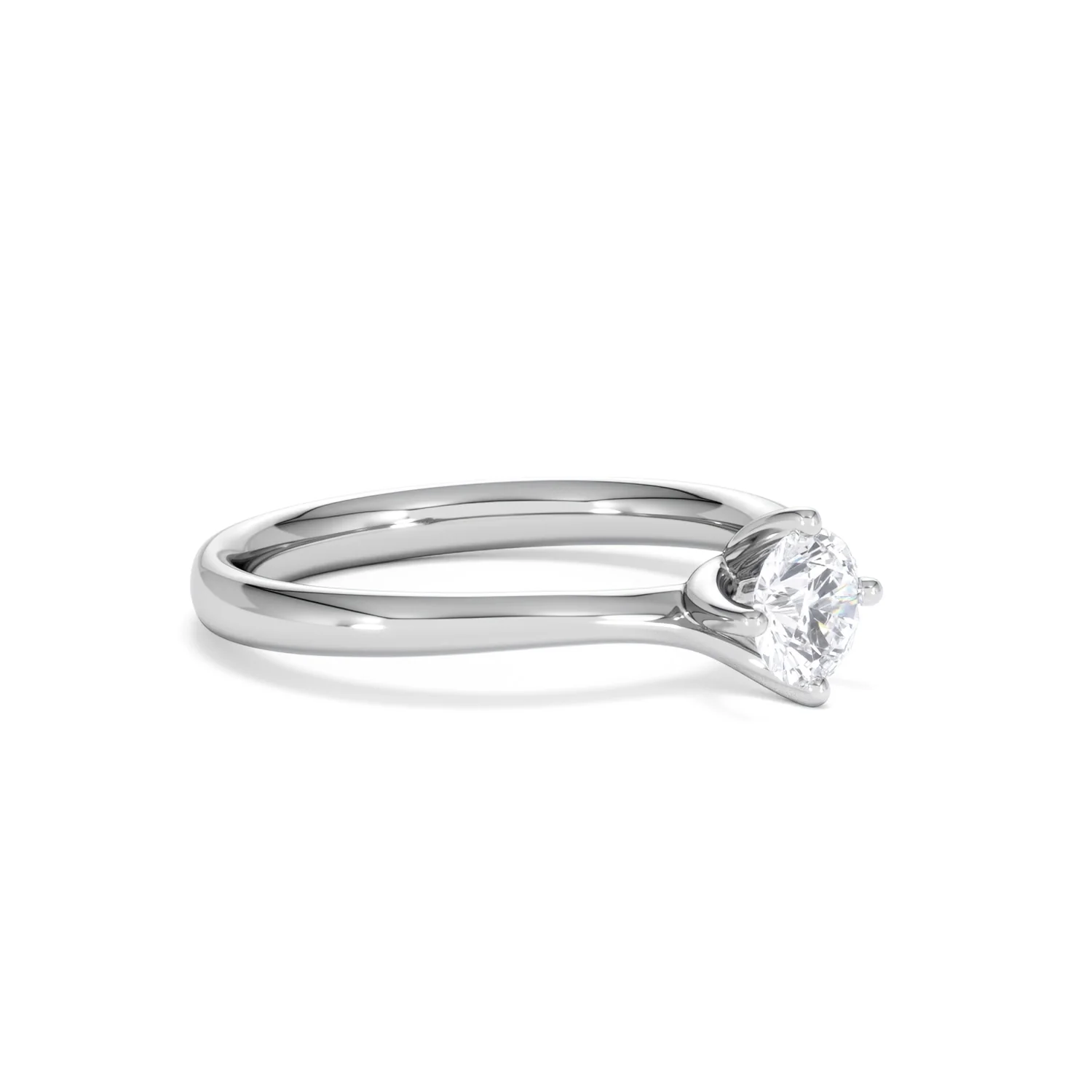 Half Carat Diamond Engagement Ring Lily Lab F/VS1 18K White Gold - Image 18