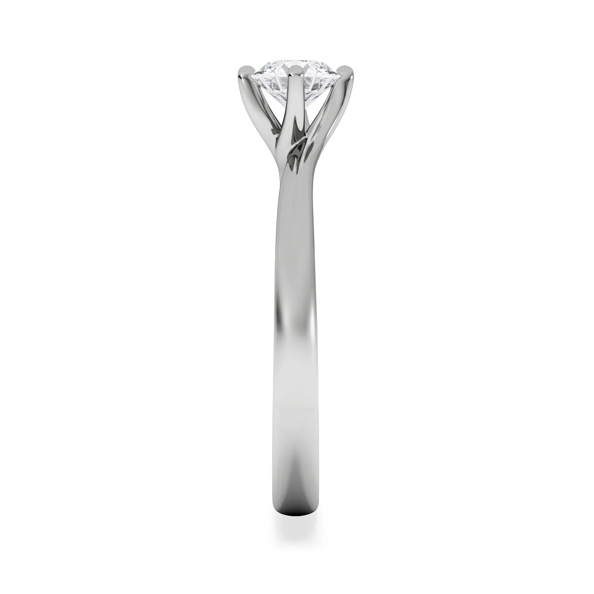 Half Carat Diamond Engagement Ring Lily Lab F/VS1 18K White Gold - Image 5