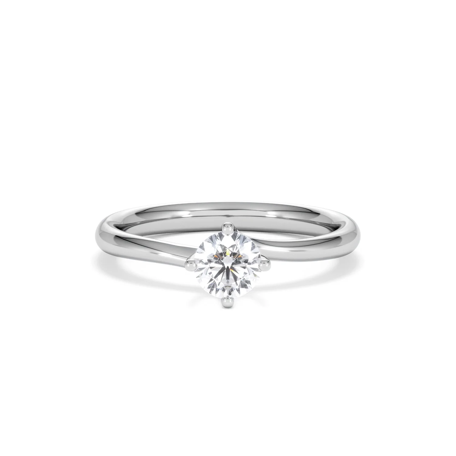 Half Carat Diamond Engagement Ring Lily Lab F/VS1 18K White Gold - Image 8