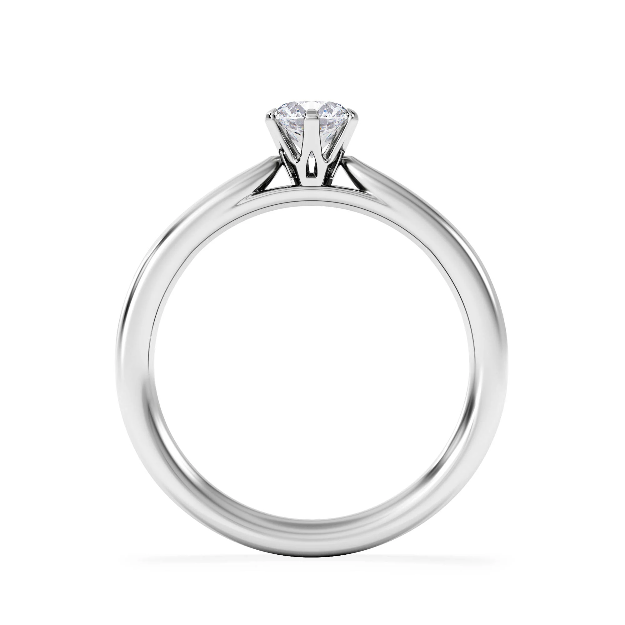 Half Carat Diamond Engagement Ring Low Chloe Lab F/VS1 18K White Gold - Image 3
