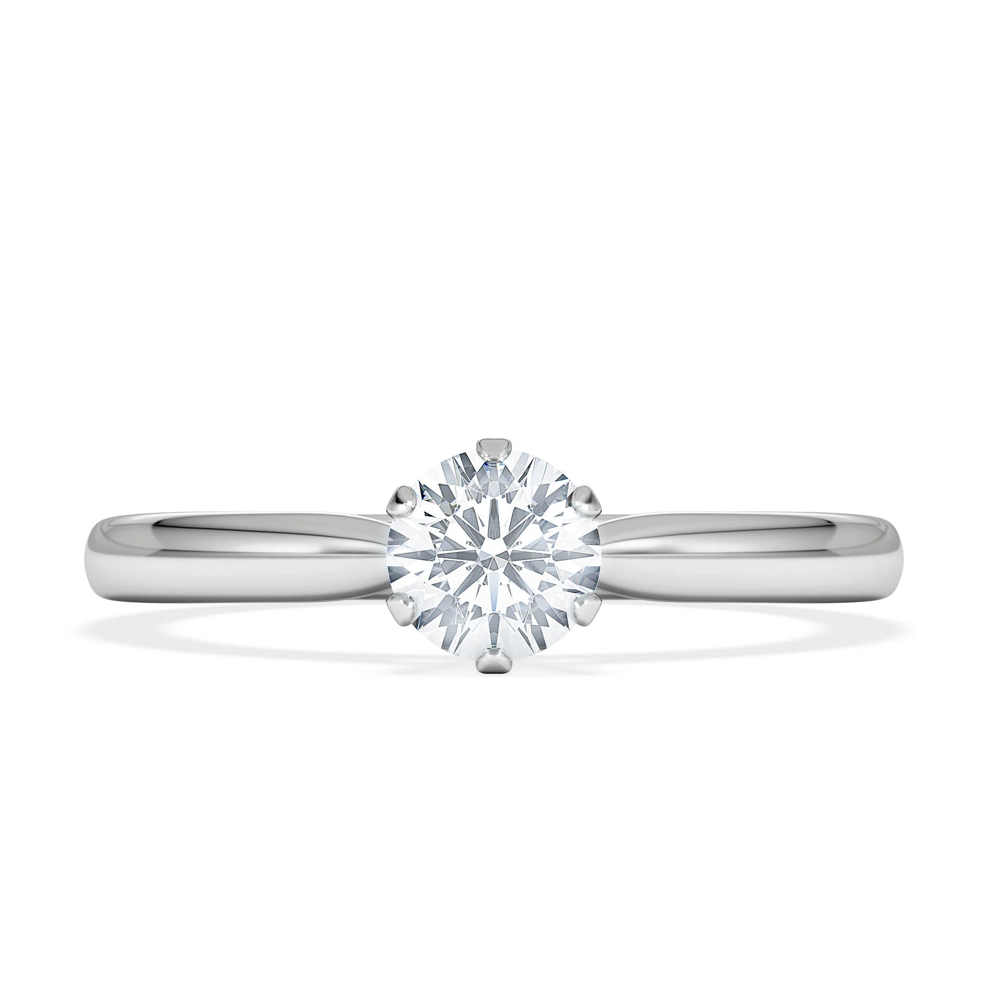 Half Carat Diamond Engagement Ring Low Chloe Lab F/VS1 18K White Gold - Image 6