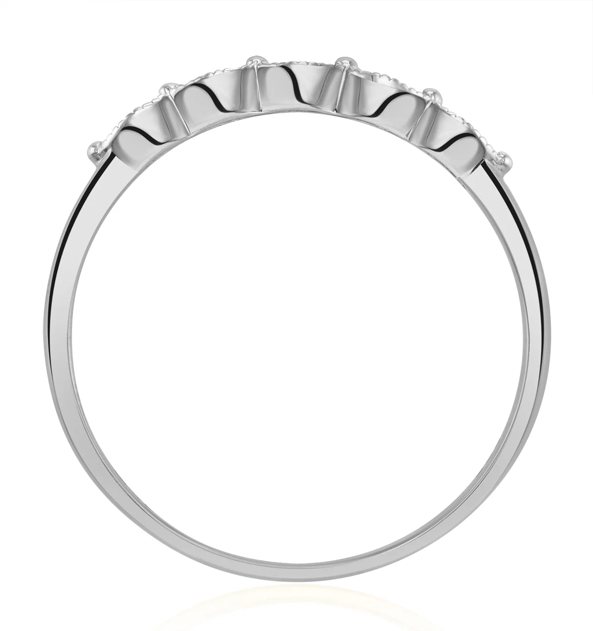Half Eternity Ring 0.02CT Diamond 9K White Gold - Image 3