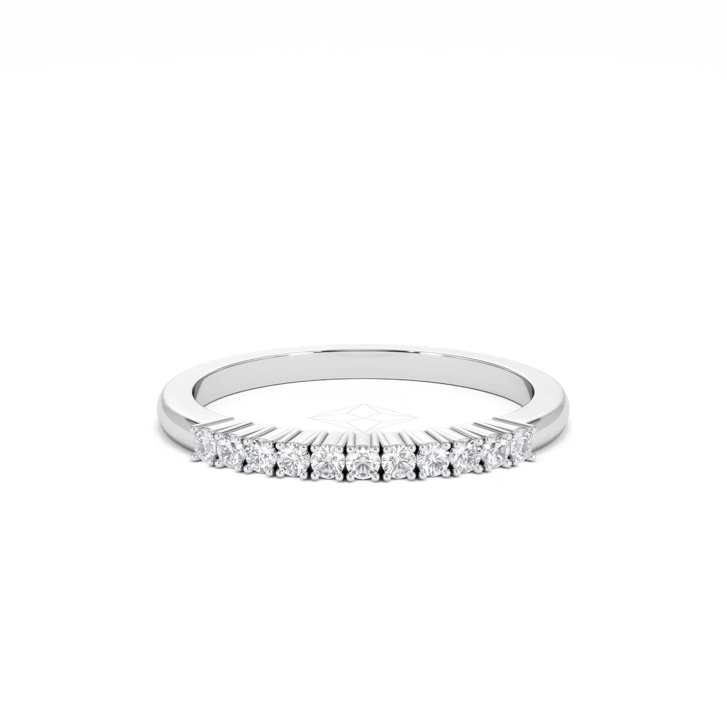 Half Eternity Ring 0.15CT Claw Set Lab Diamond 9K White Gold - Image 10