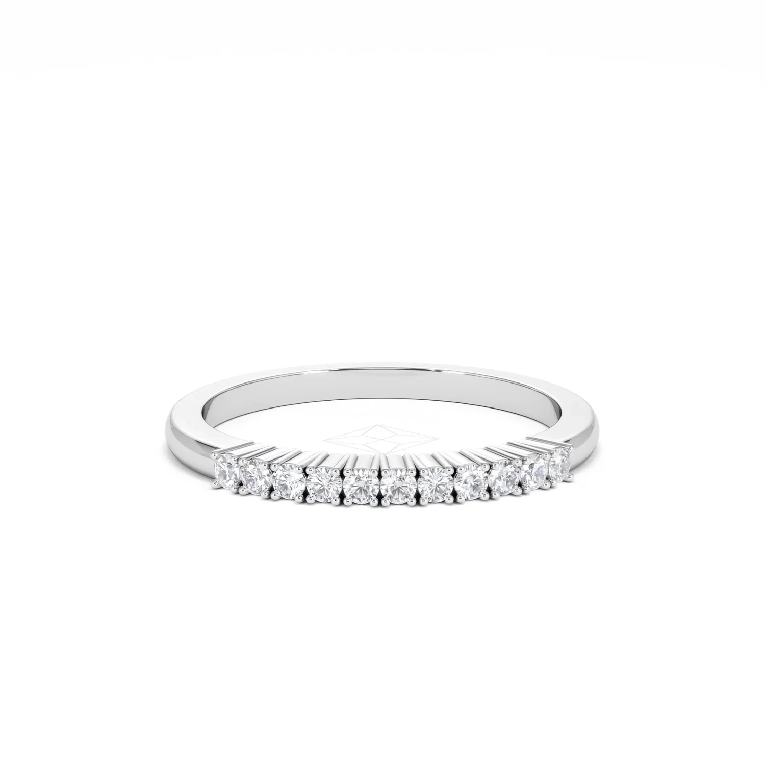 Half Eternity Ring 0.15CT Claw Set Lab Diamond 9K White Gold - Image 11