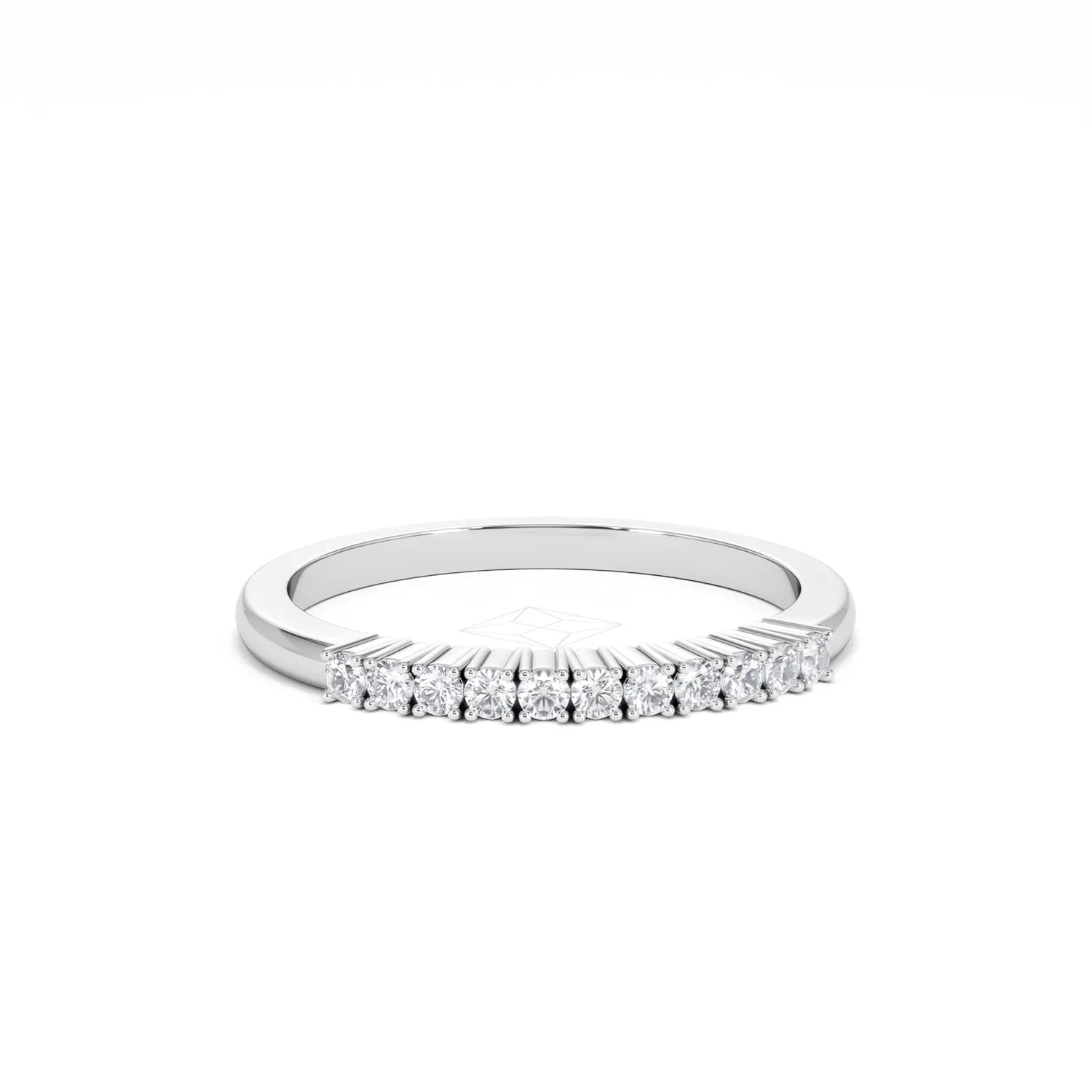 Half Eternity Ring 0.15CT Claw Set Lab Diamond 9K White Gold - Image 12