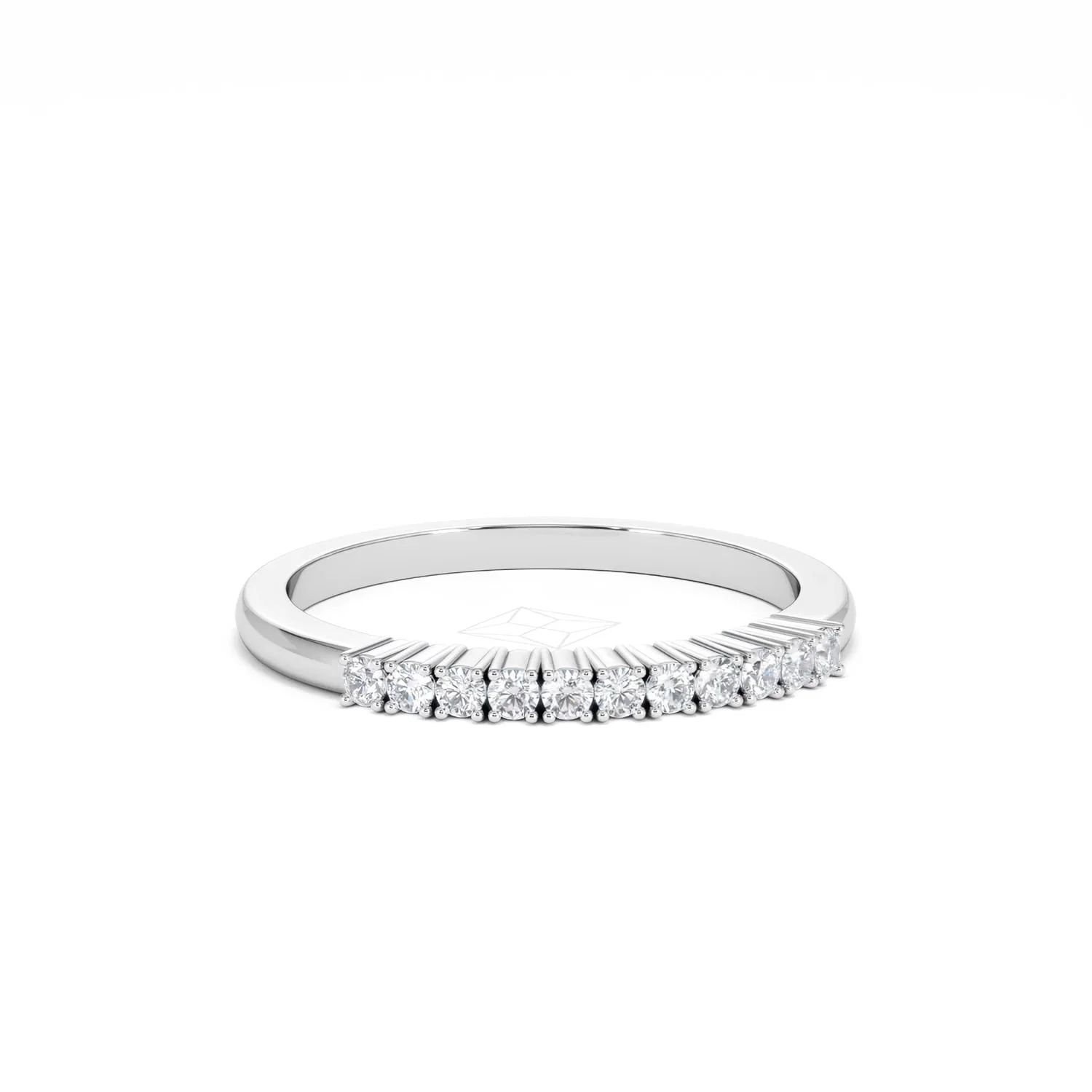 Half Eternity Ring 0.15CT Claw Set Lab Diamond 9K White Gold - Image 13