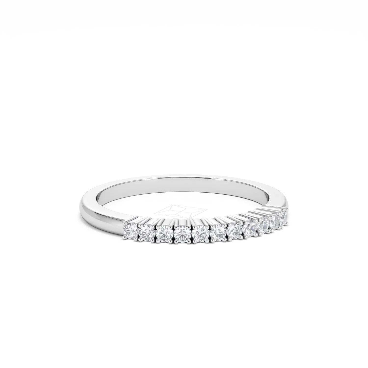 Half Eternity Ring 0.15CT Claw Set Lab Diamond 9K White Gold - Image 14